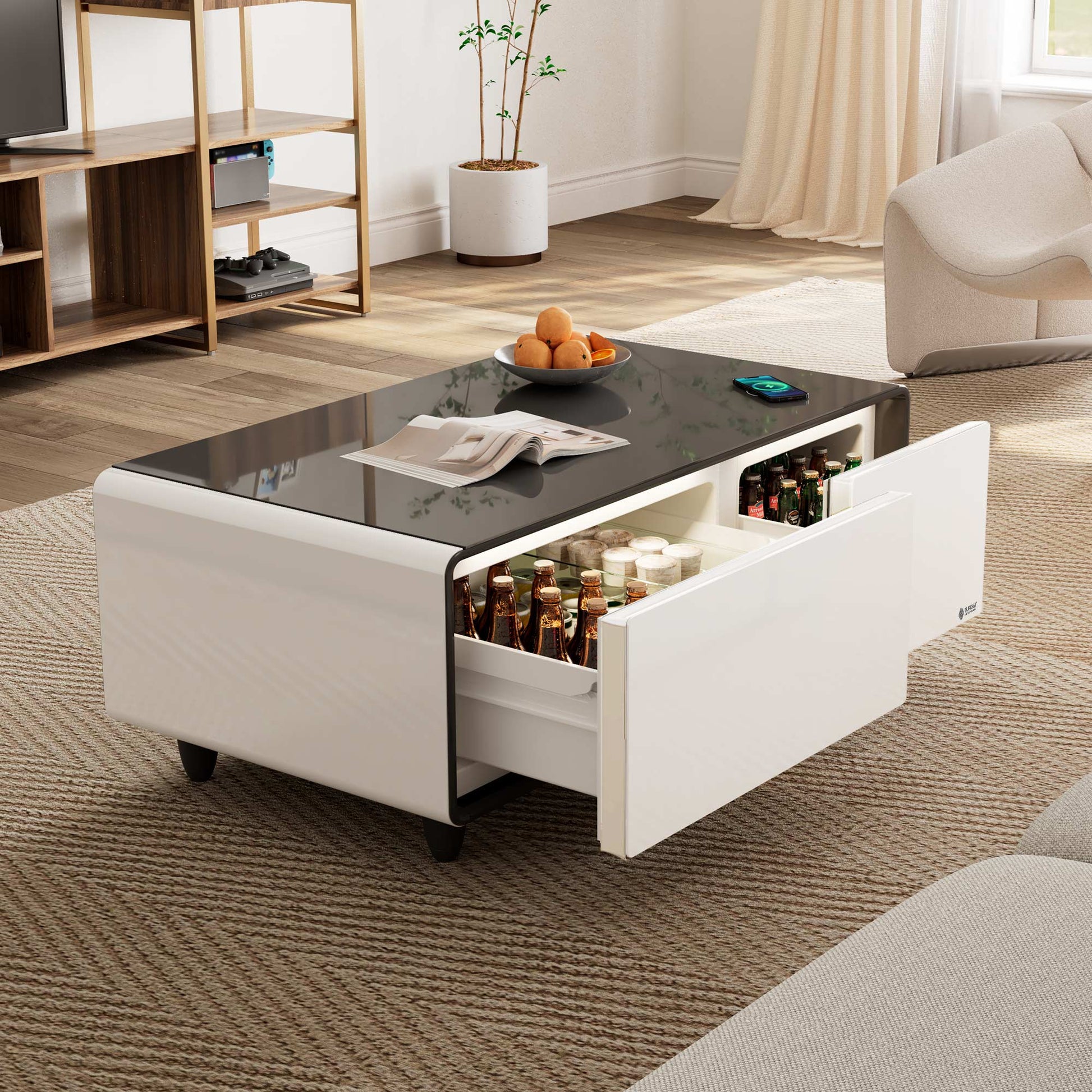 41" Smart Coffee Table with Fridge