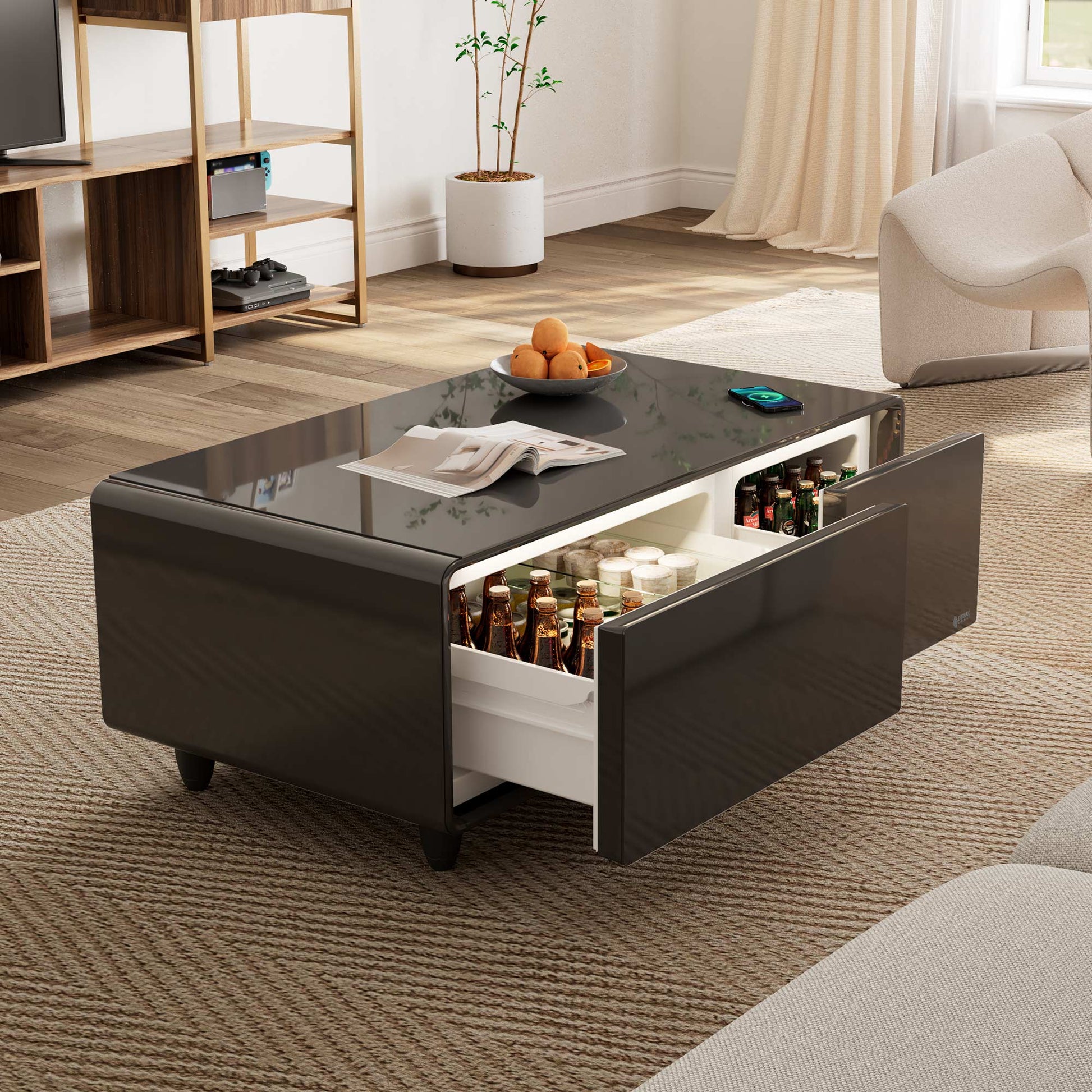 41" Smart Coffee Table with Fridge