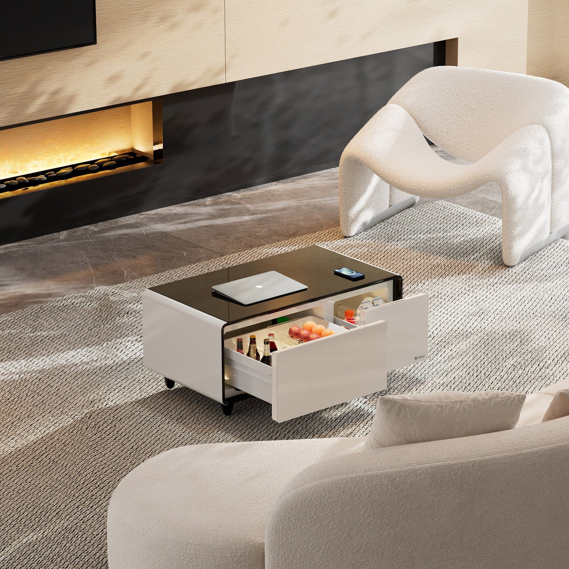 41" Smart Coffee Table with Fridge