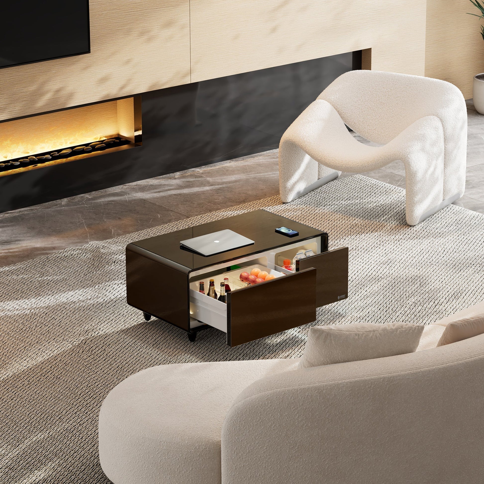 41" Smart Coffee Table with Fridge