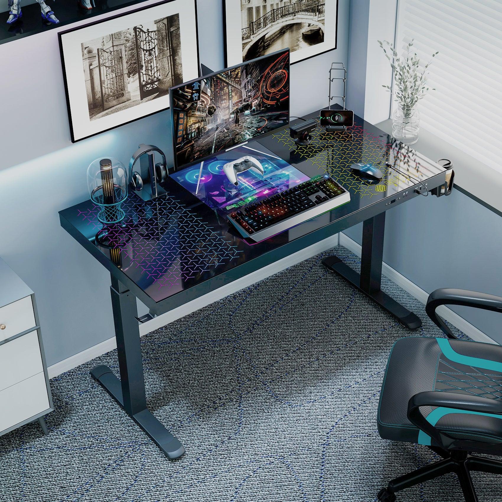 GTG-EVO, 55x27 Gaming Standing Desk with PC Case