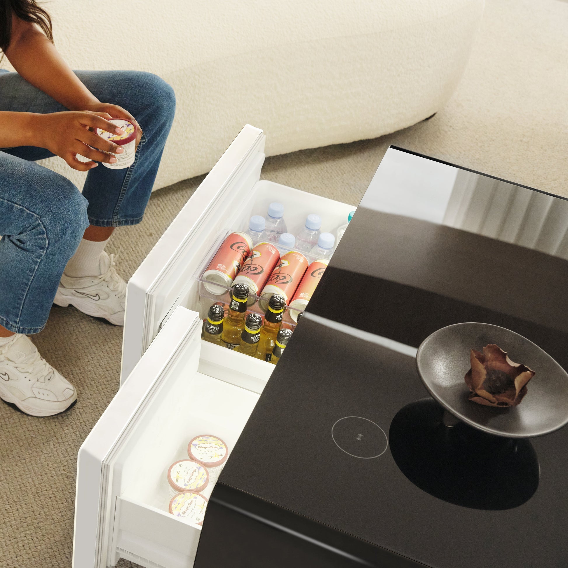 41" Smart Coffee Table with Fridge
