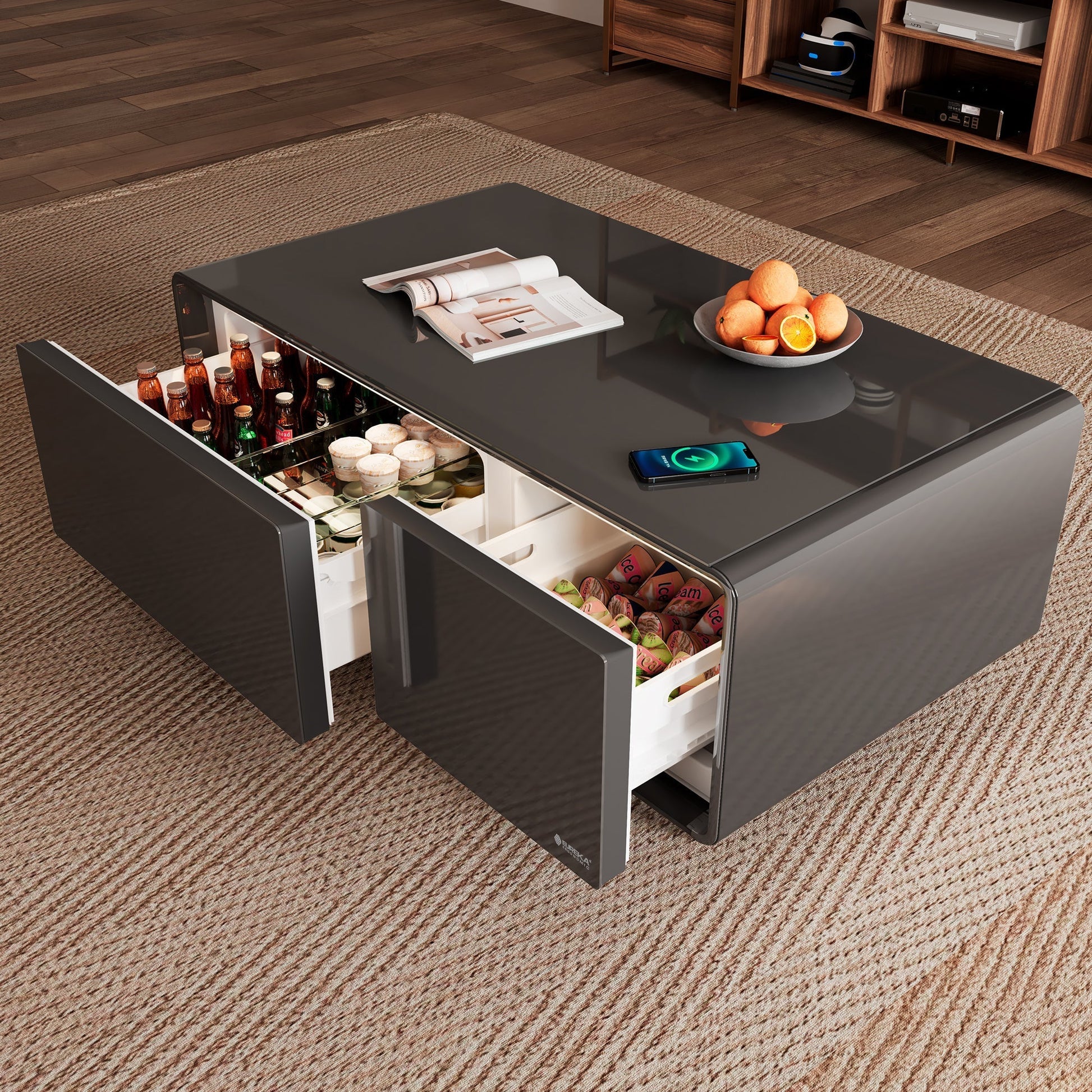 41" Smart Coffee Table with Fridge