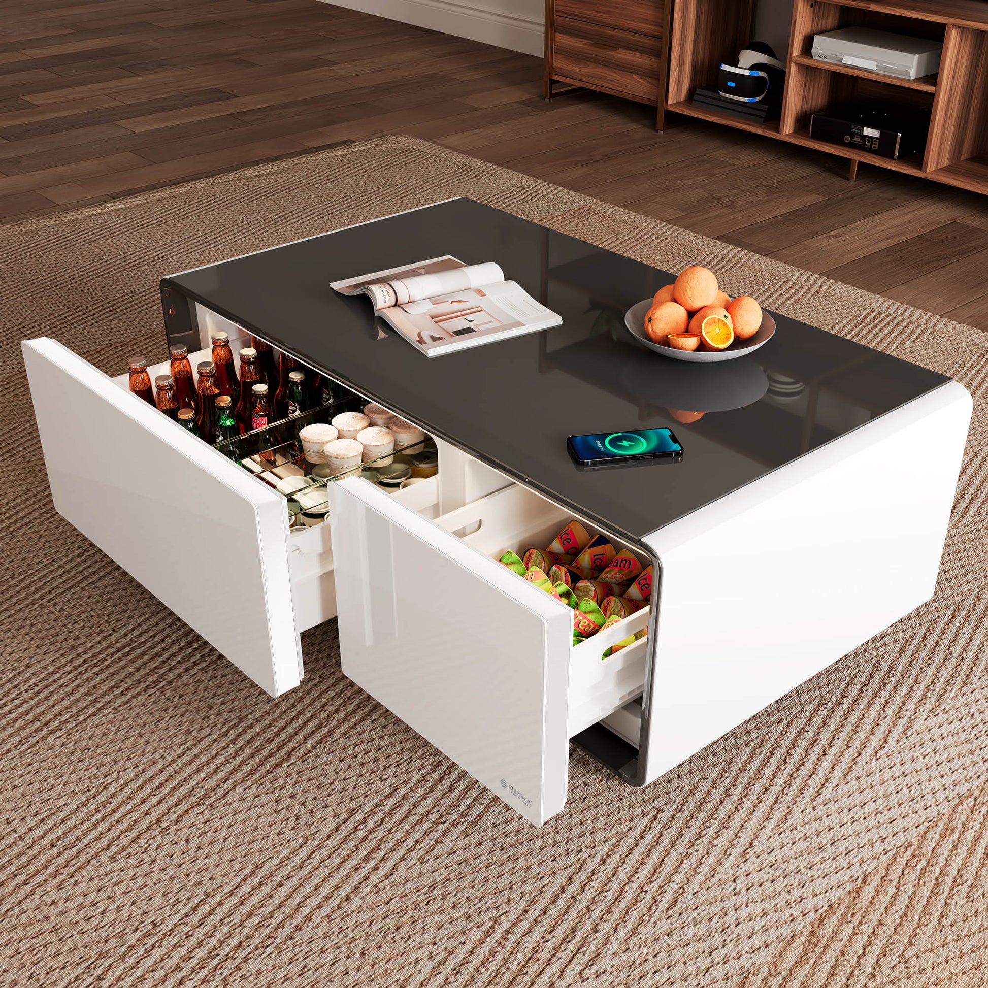41" Smart Coffee Table with Fridge