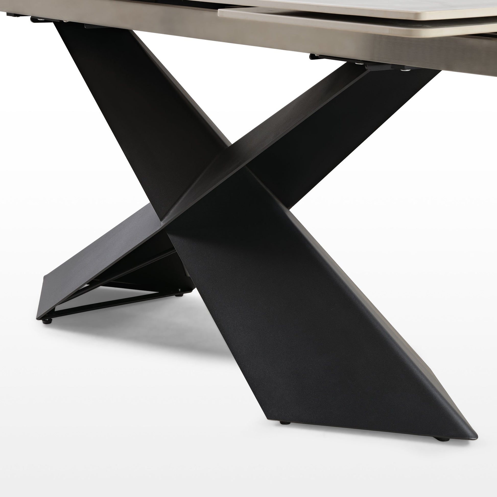 102" Extendable Dining Table with Slate Tabletop, White