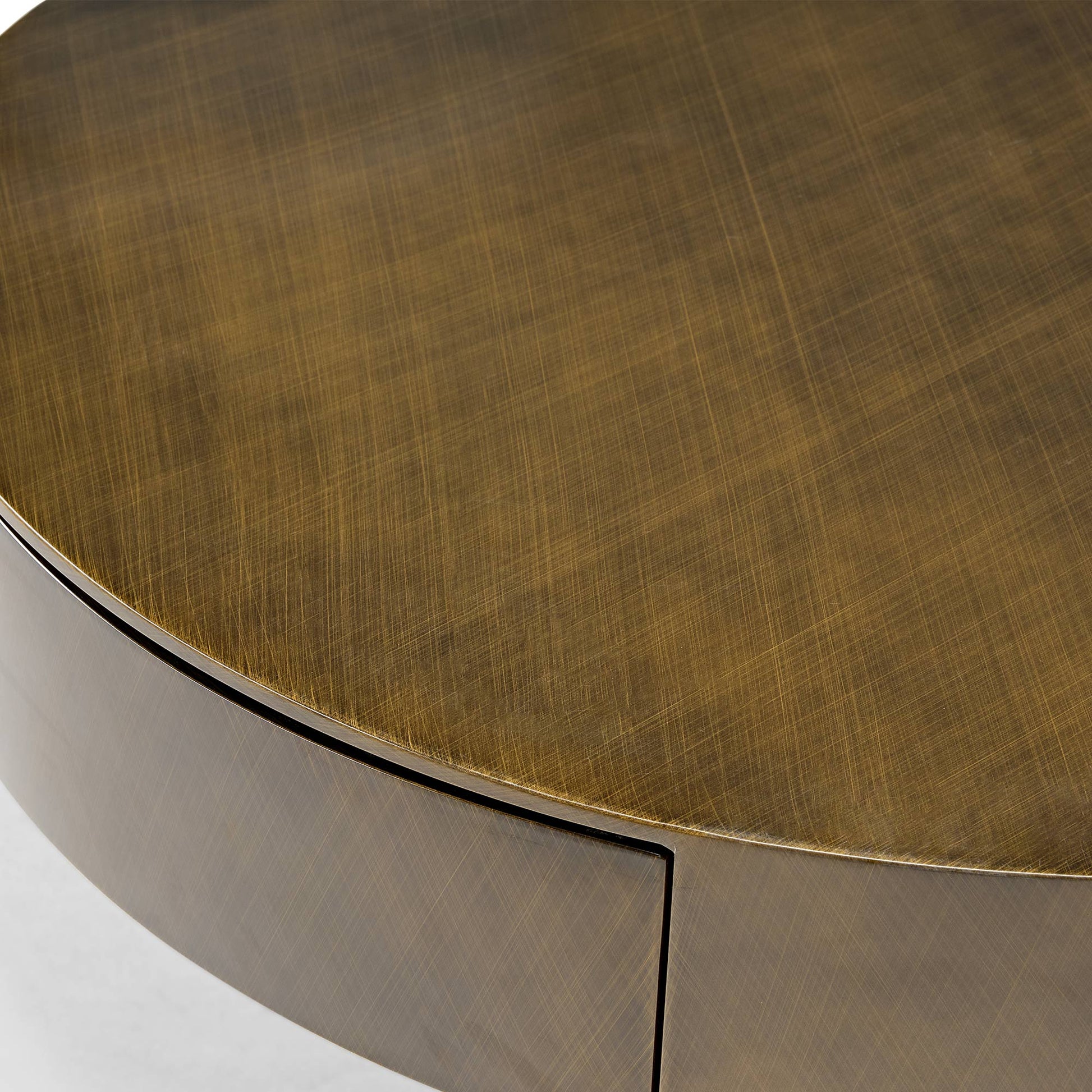 35" Brown Coffee Table with Glass Side Table