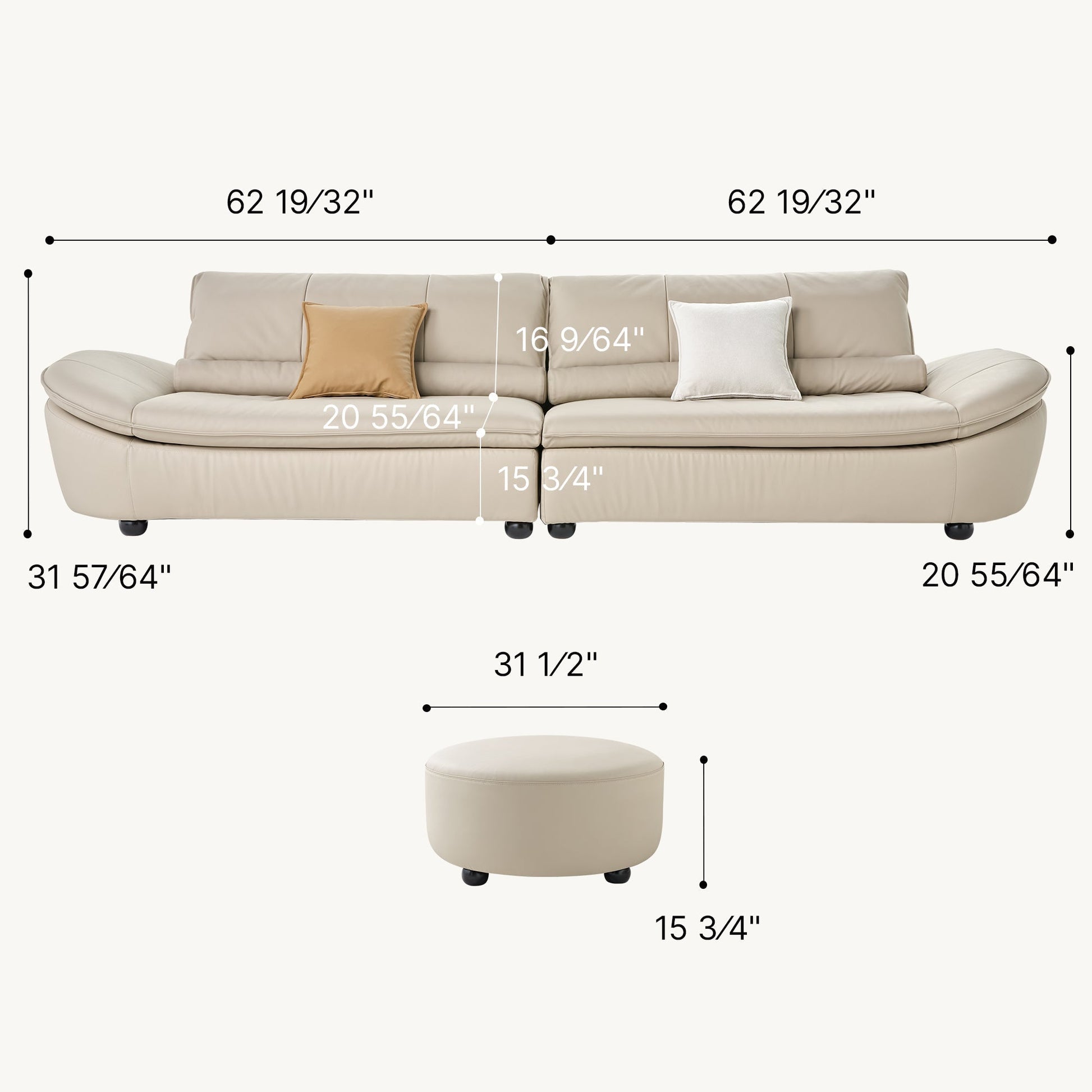 BELLA ,Genuine Napa leather Sectional Sofa