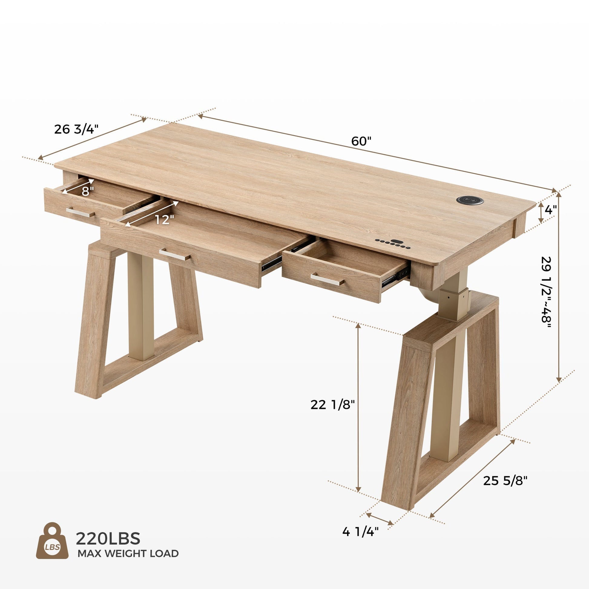 Ark EL, 60x26 Executive Standing Desk