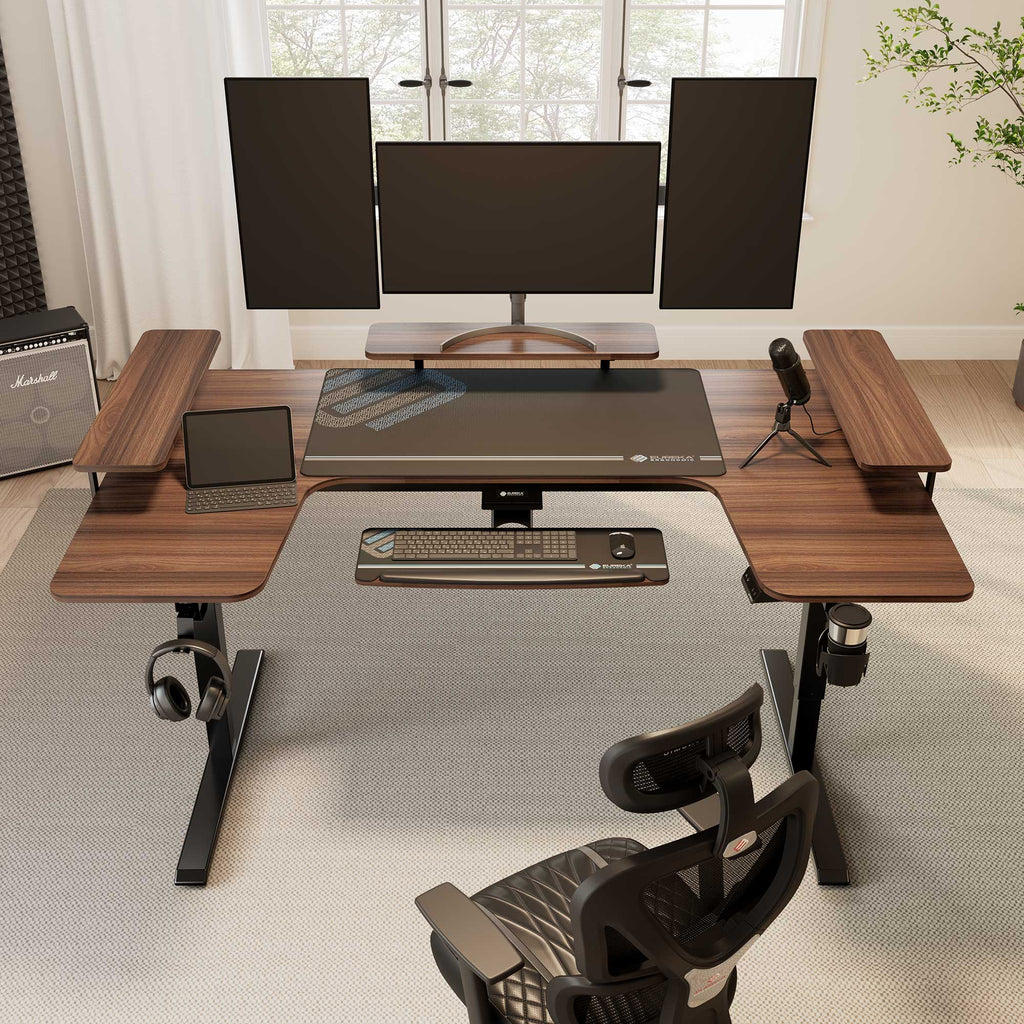 74x23 U-Shaped Standing Desk with Accessories Set