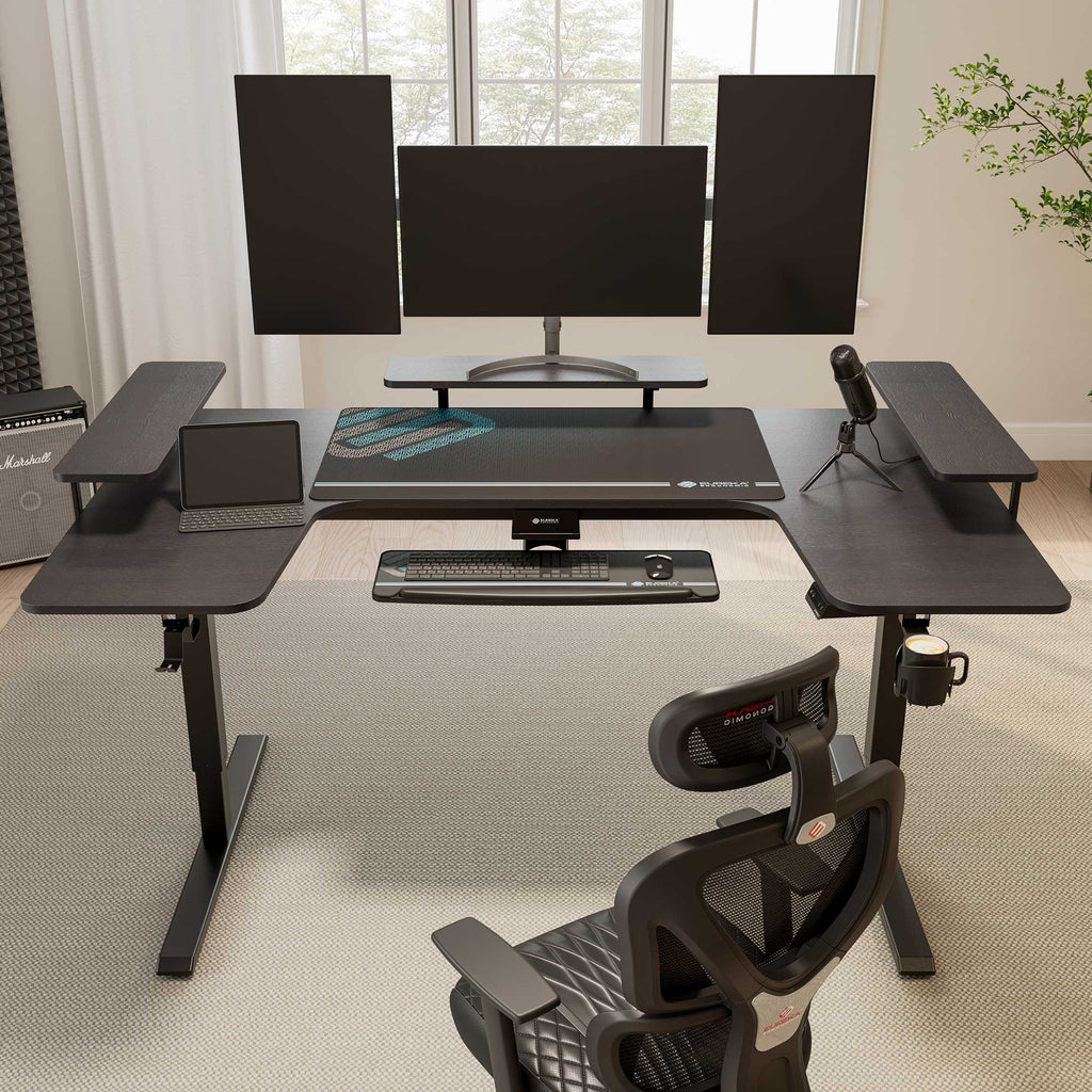 74x23 U-Shaped Standing Desk with Accessories Set