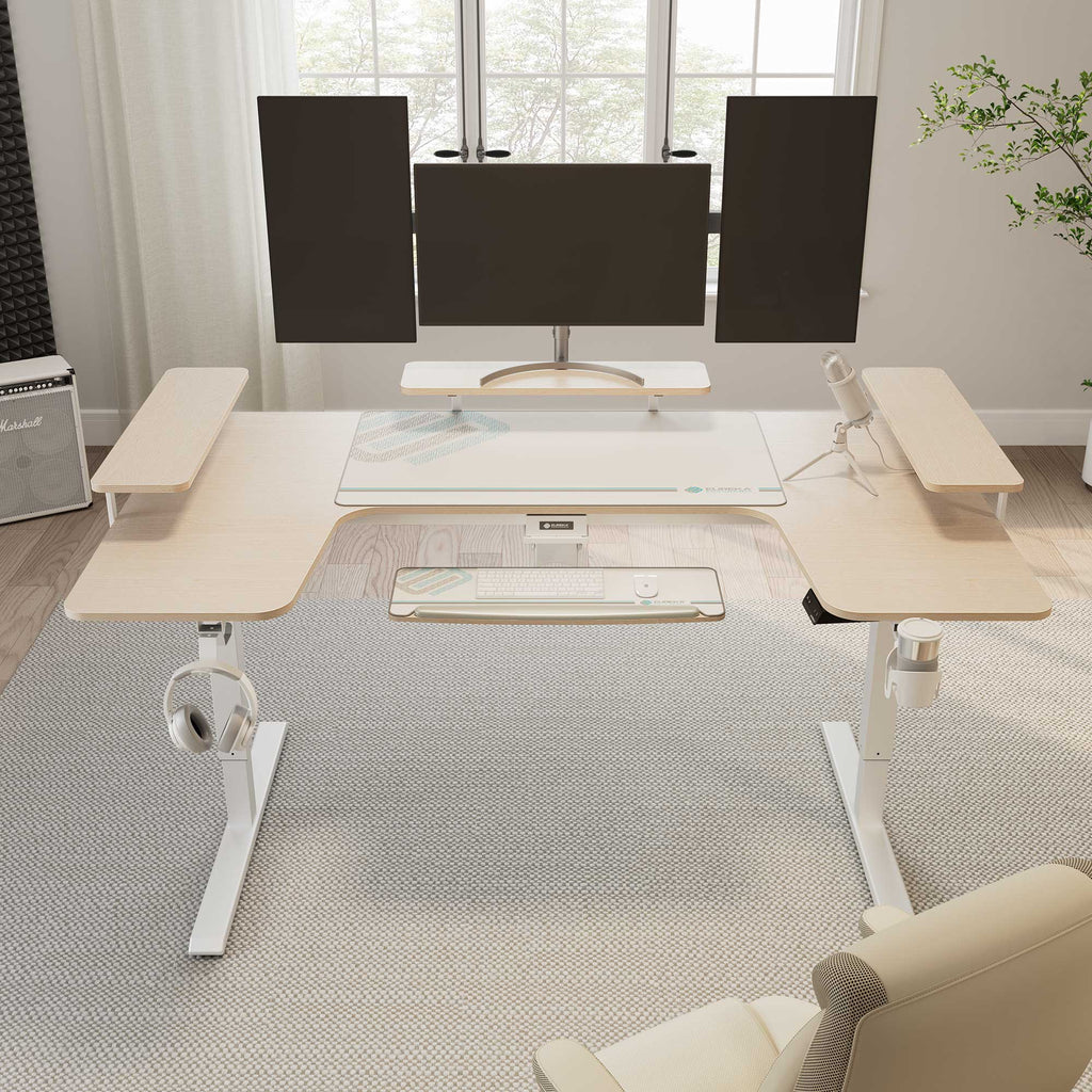 74x23 U-Shaped Standing Desk with Accessories Set