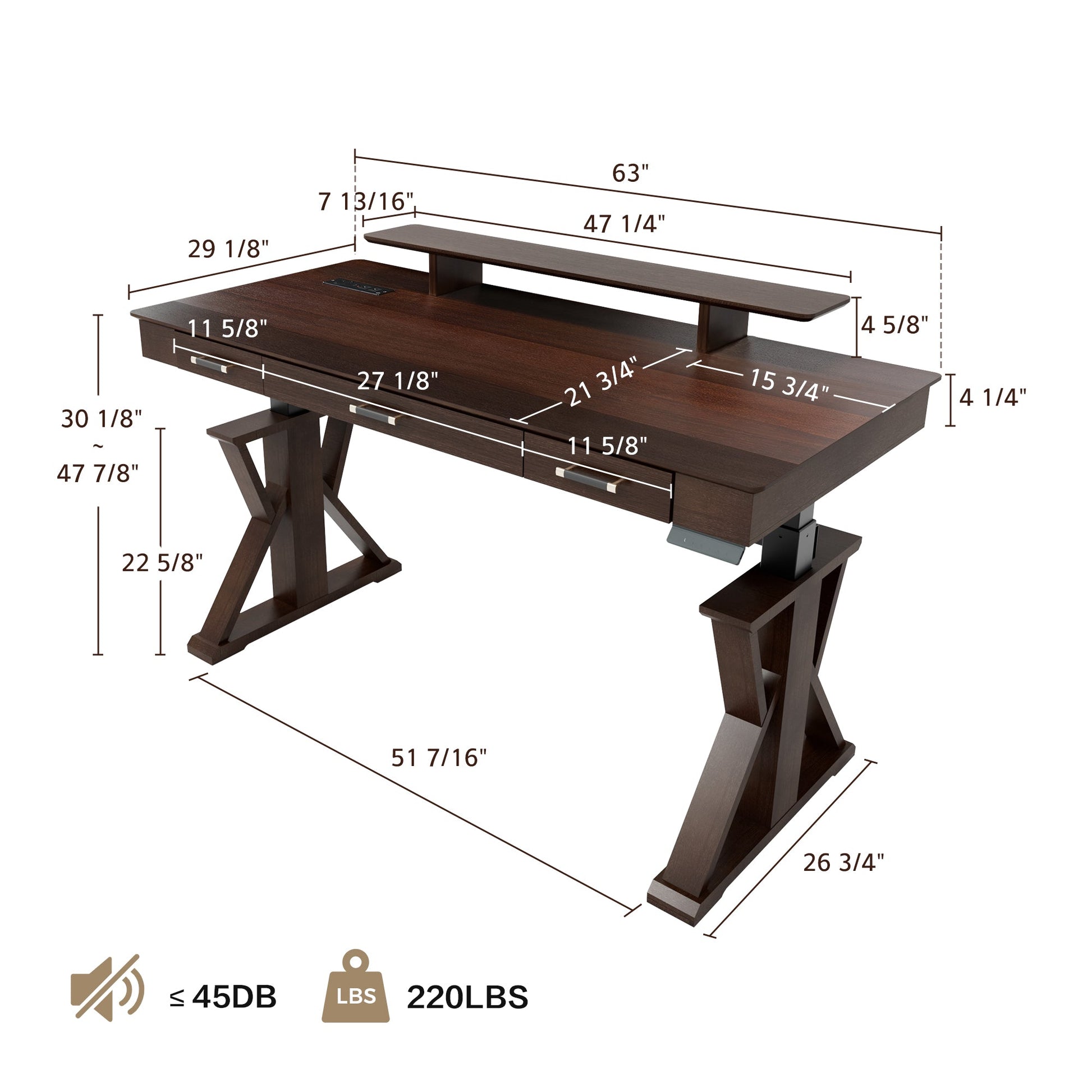 Ark XP, 63 x 29 Executive Standing Desk