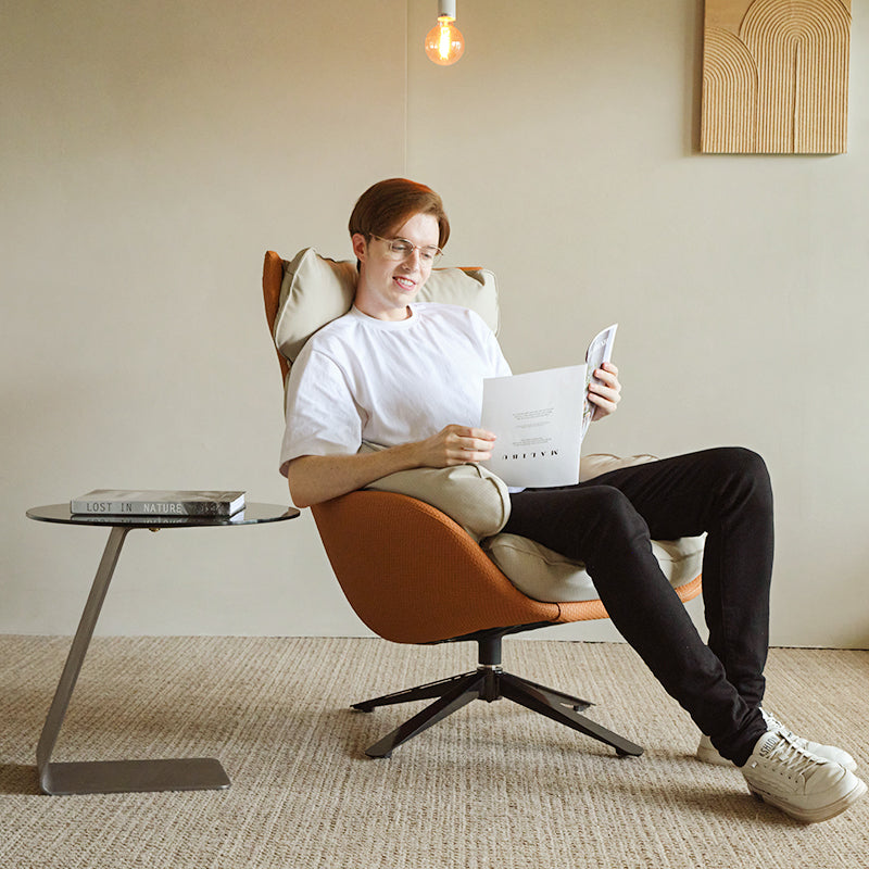 Todd, Swivel Armchair with High Back Lounge Chair