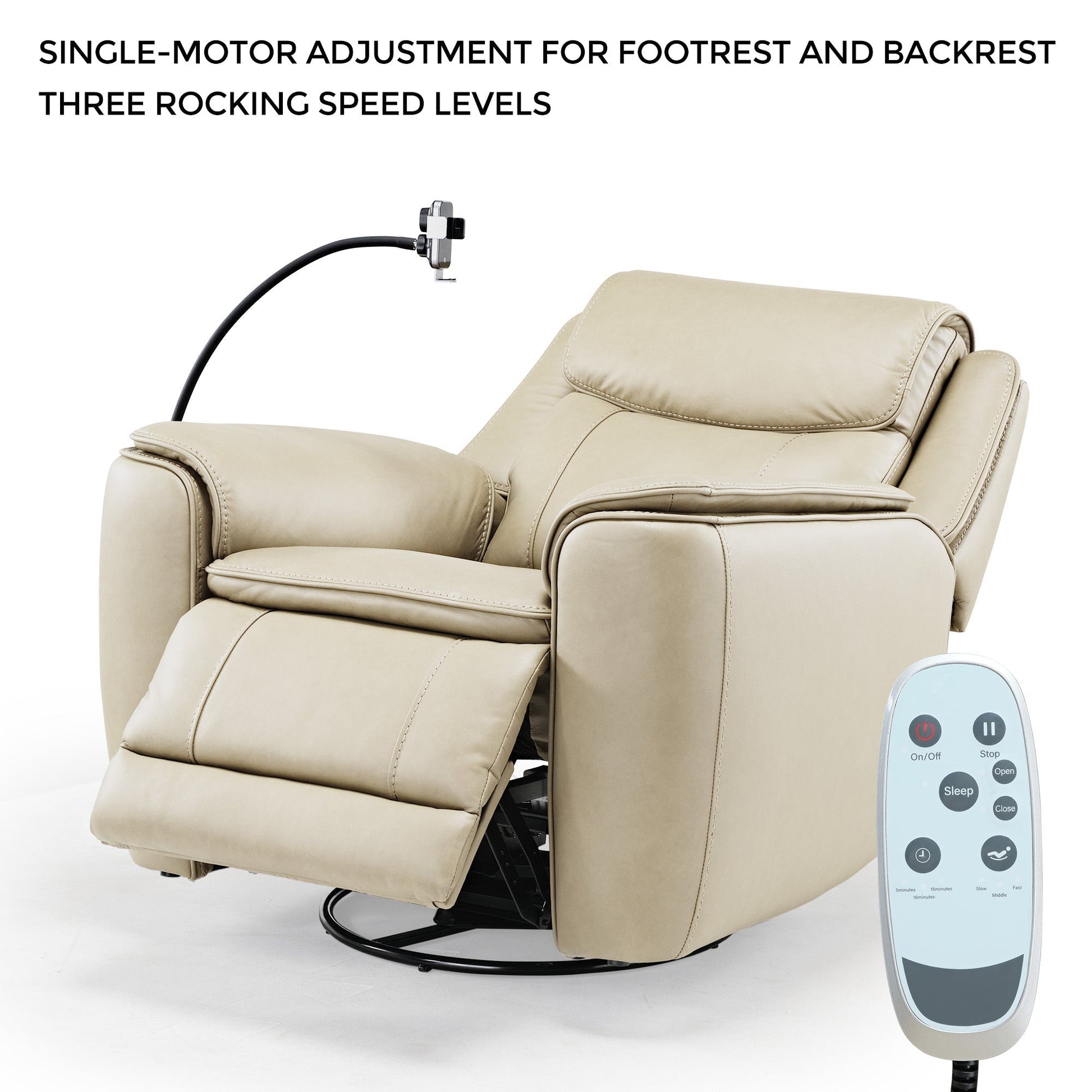 Carter, Electric Rocking Swivel Recliner Chair