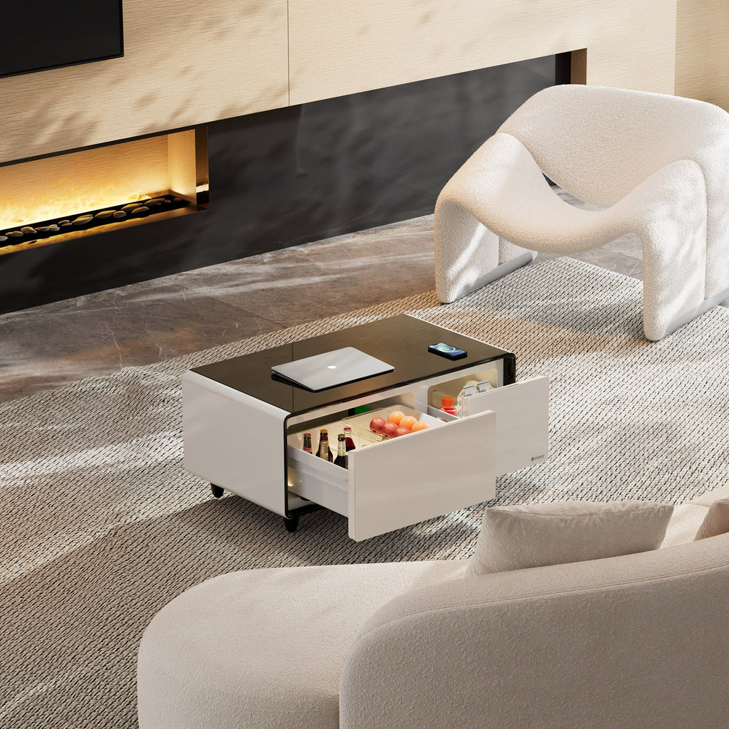 41" Smart Coffee Table with Fridge