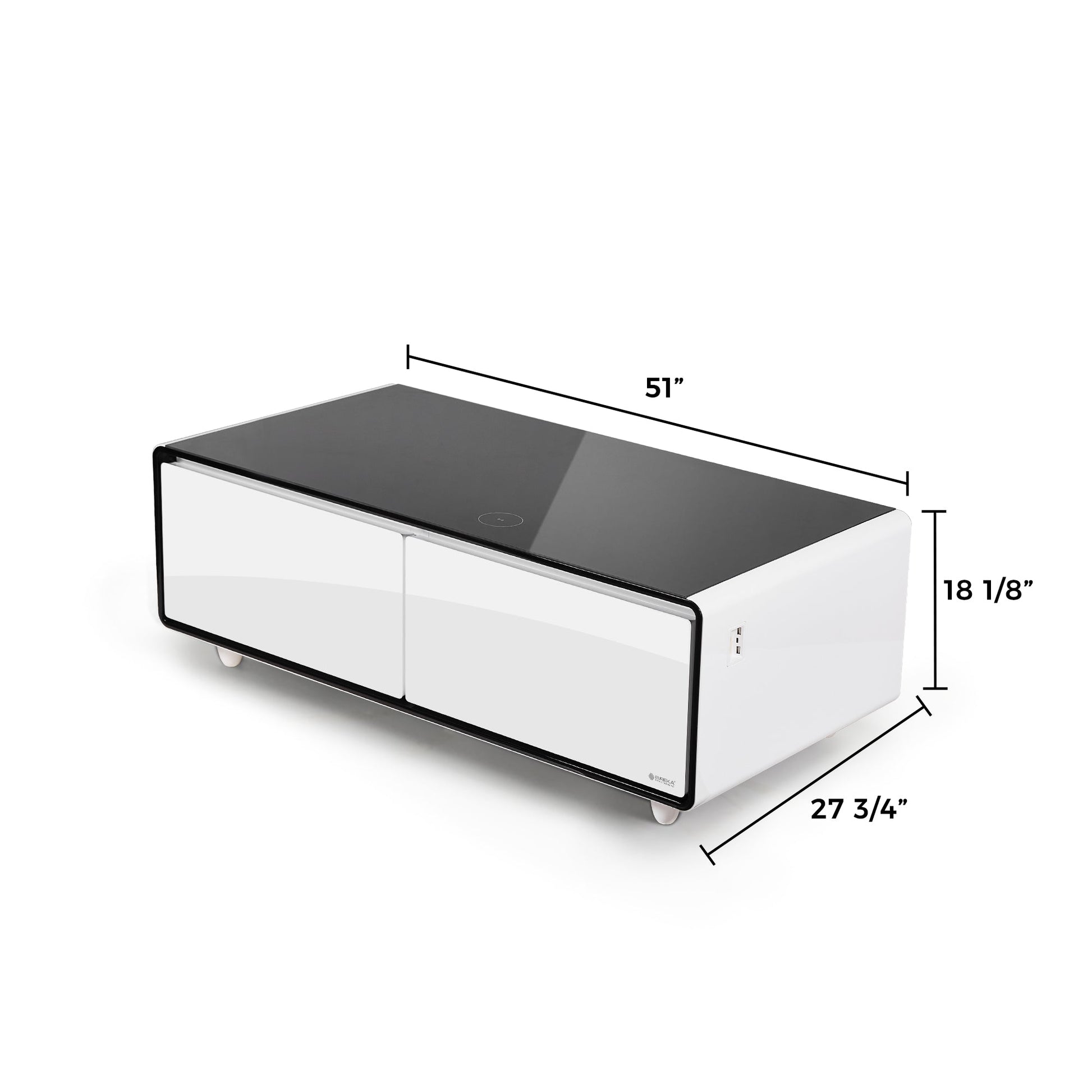 51" Smart Coffee Table with Fridge and Bluetooth Speakers
