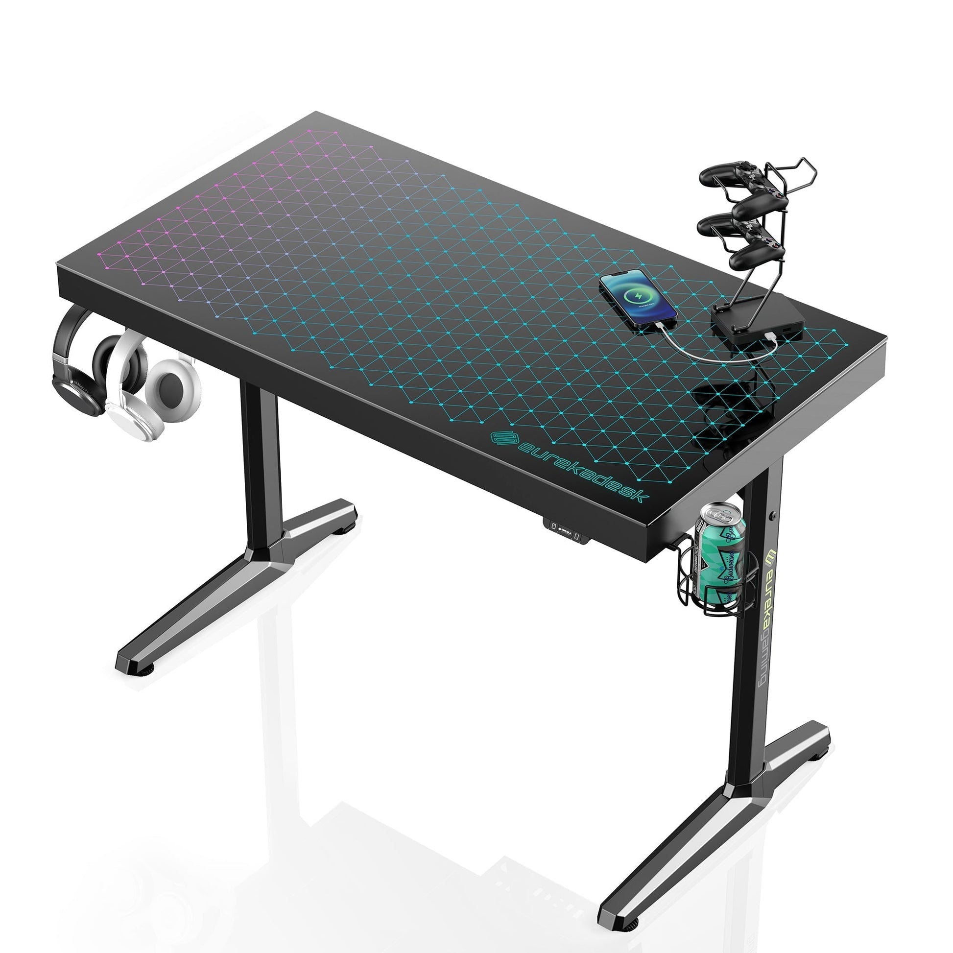 GTG-I43, 43x23 Glass Desktop Gaming Desk