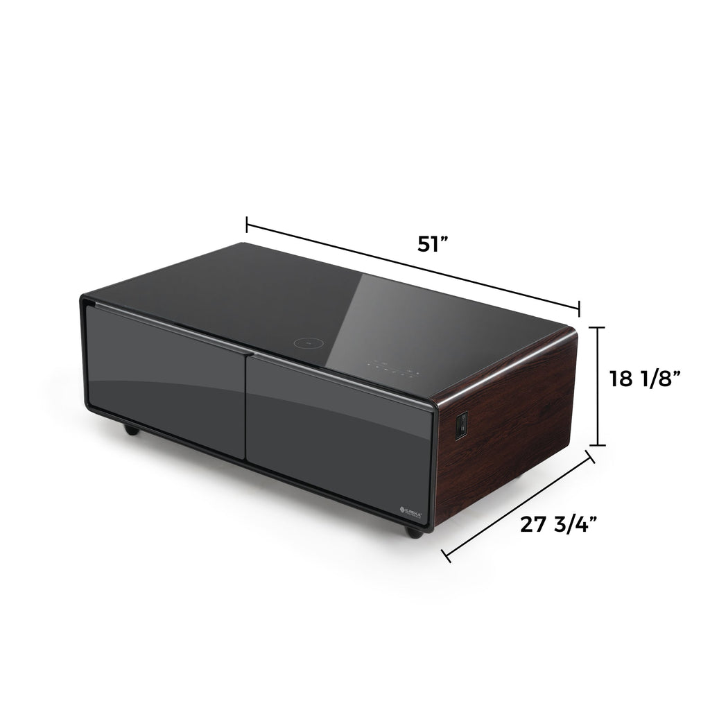 51" Smart Coffee Table with Fridge and Bluetooth Speakers