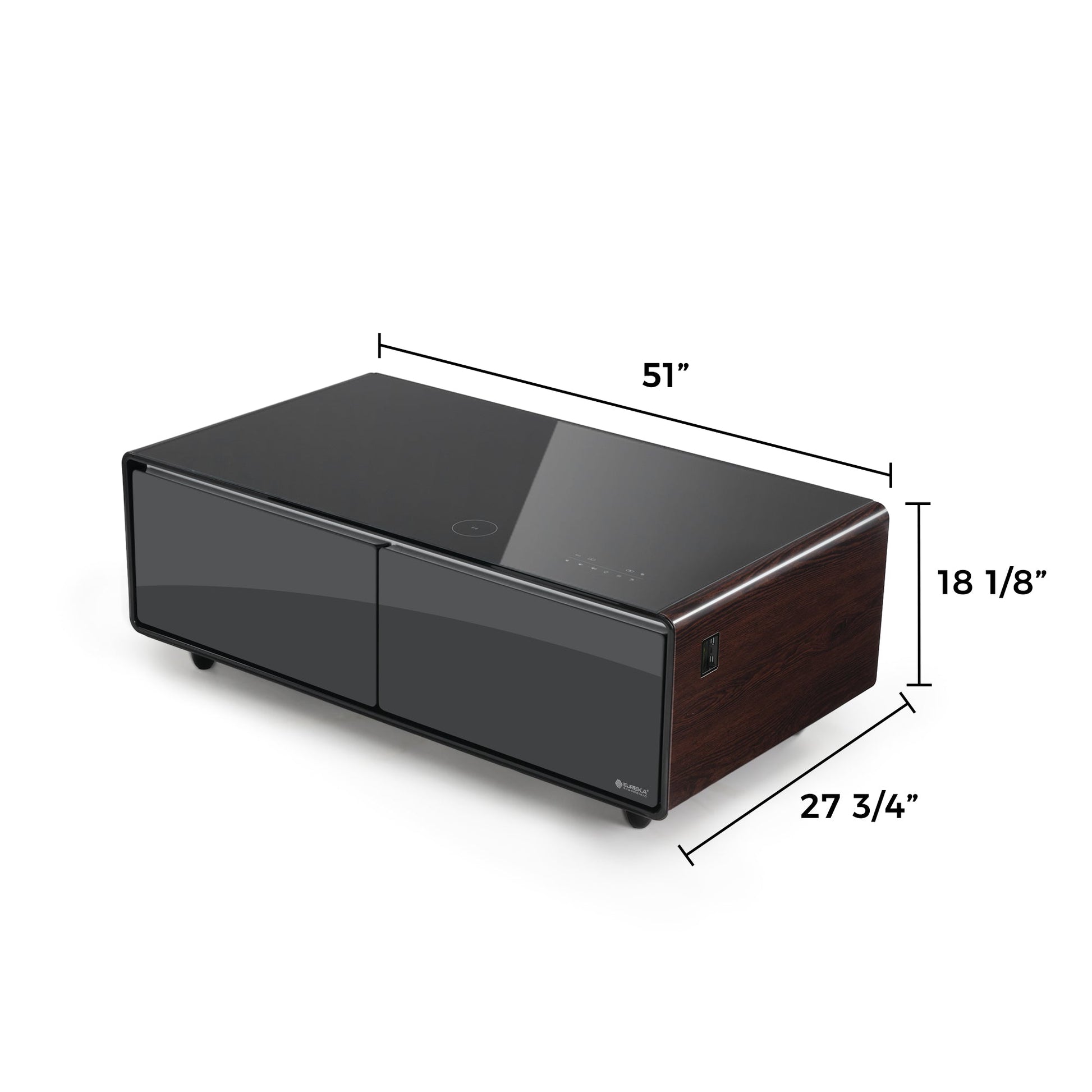 51" Smart Coffee Table with Fridge and Bluetooth Speakers