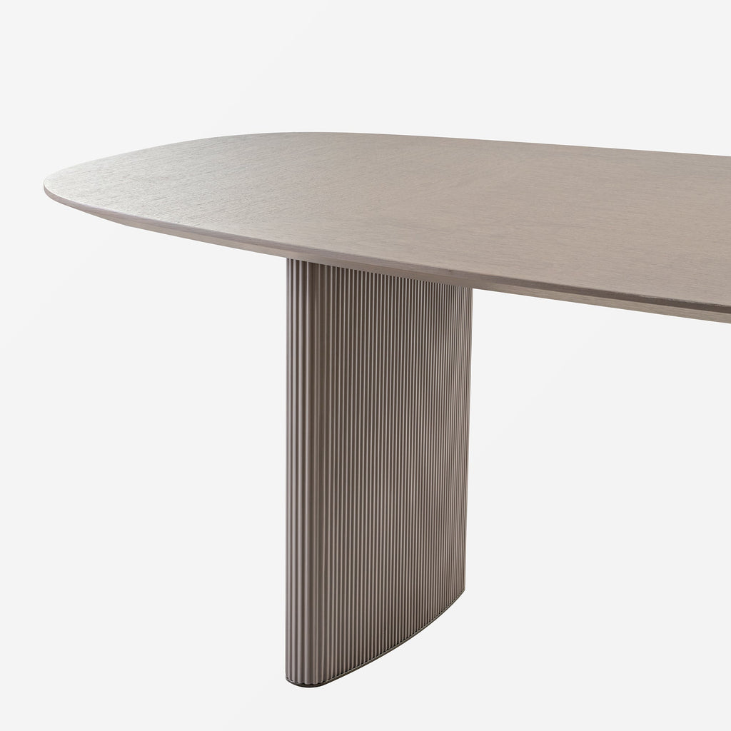 86" Modern Oval Dining Table set for 6, Gray
