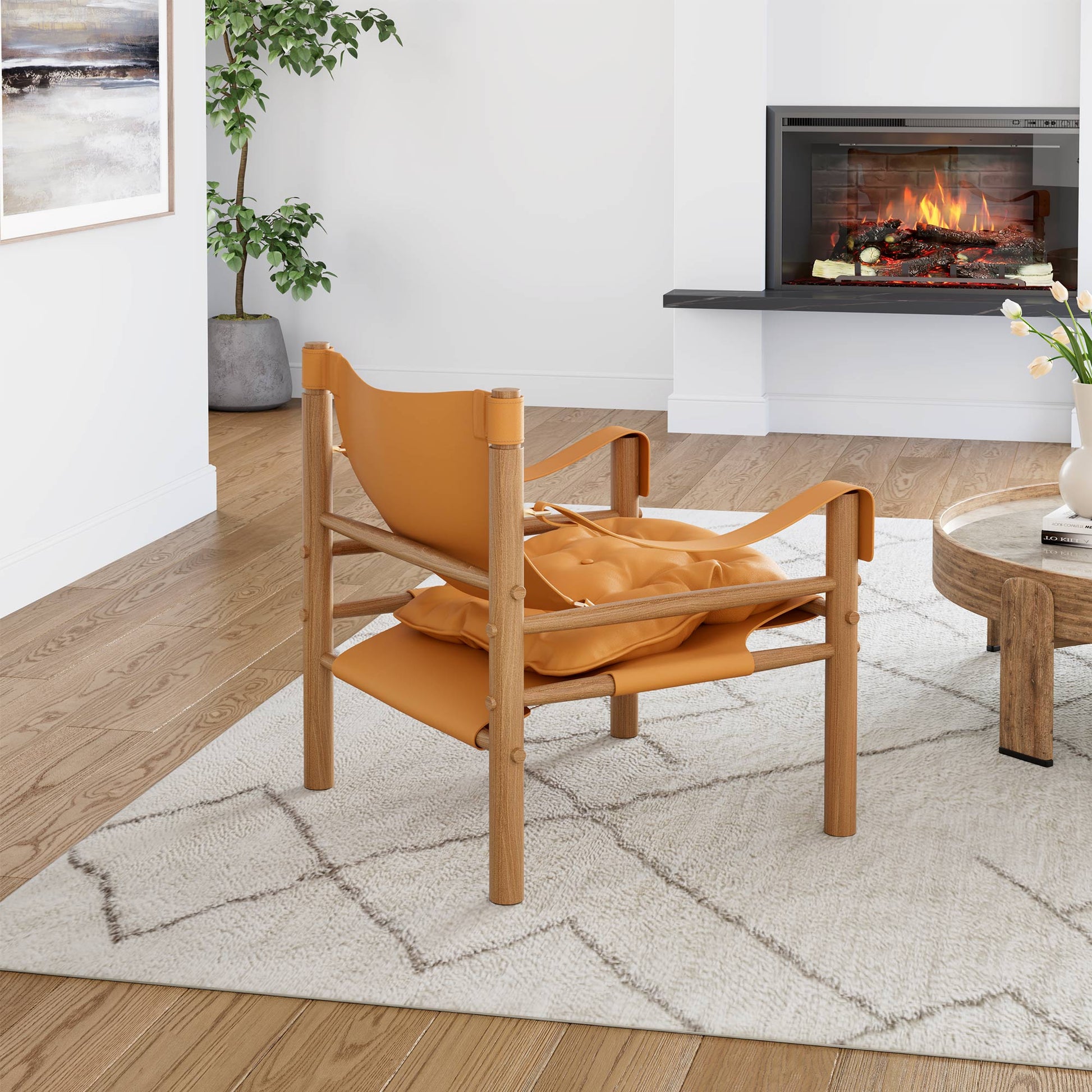 Saddle Leather Comfort Lounge Chair