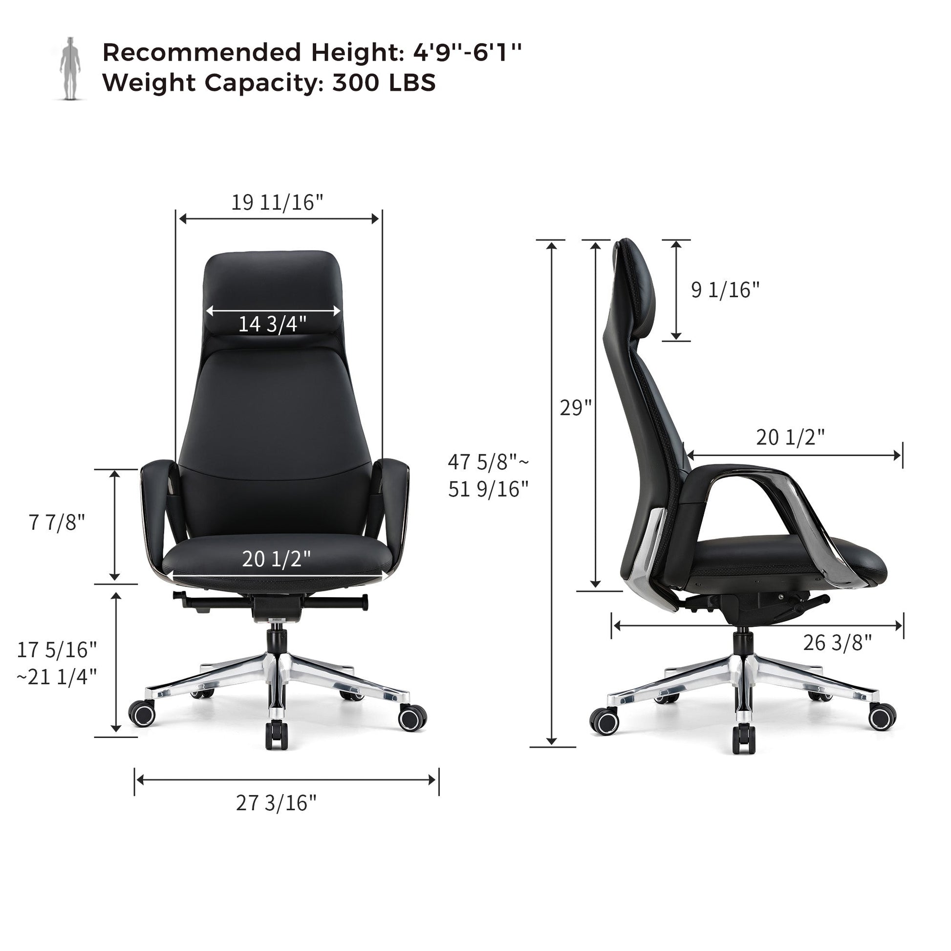 SERENE, Napa Leather Executive Office Chair
