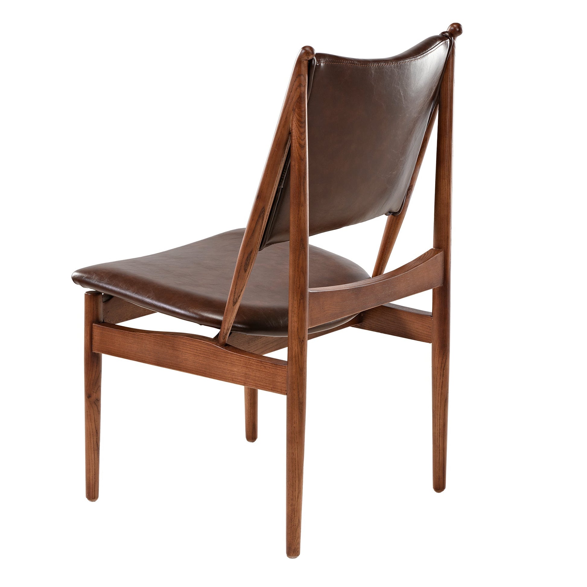 Mid Century Solid Wood Dining Chairs Set of 2, Brown