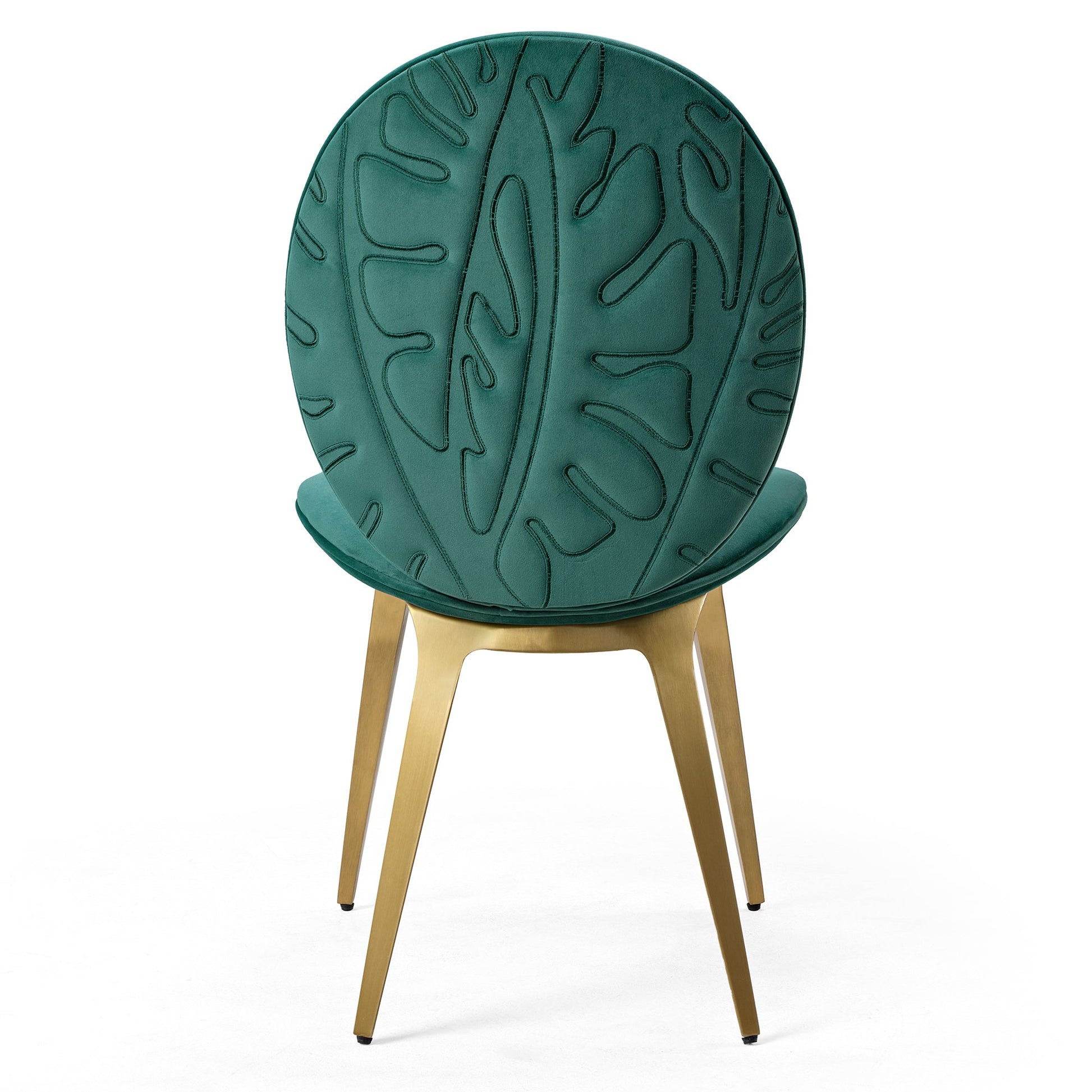 Light Luxury Vintage Dining Chair Set of 2,  Green