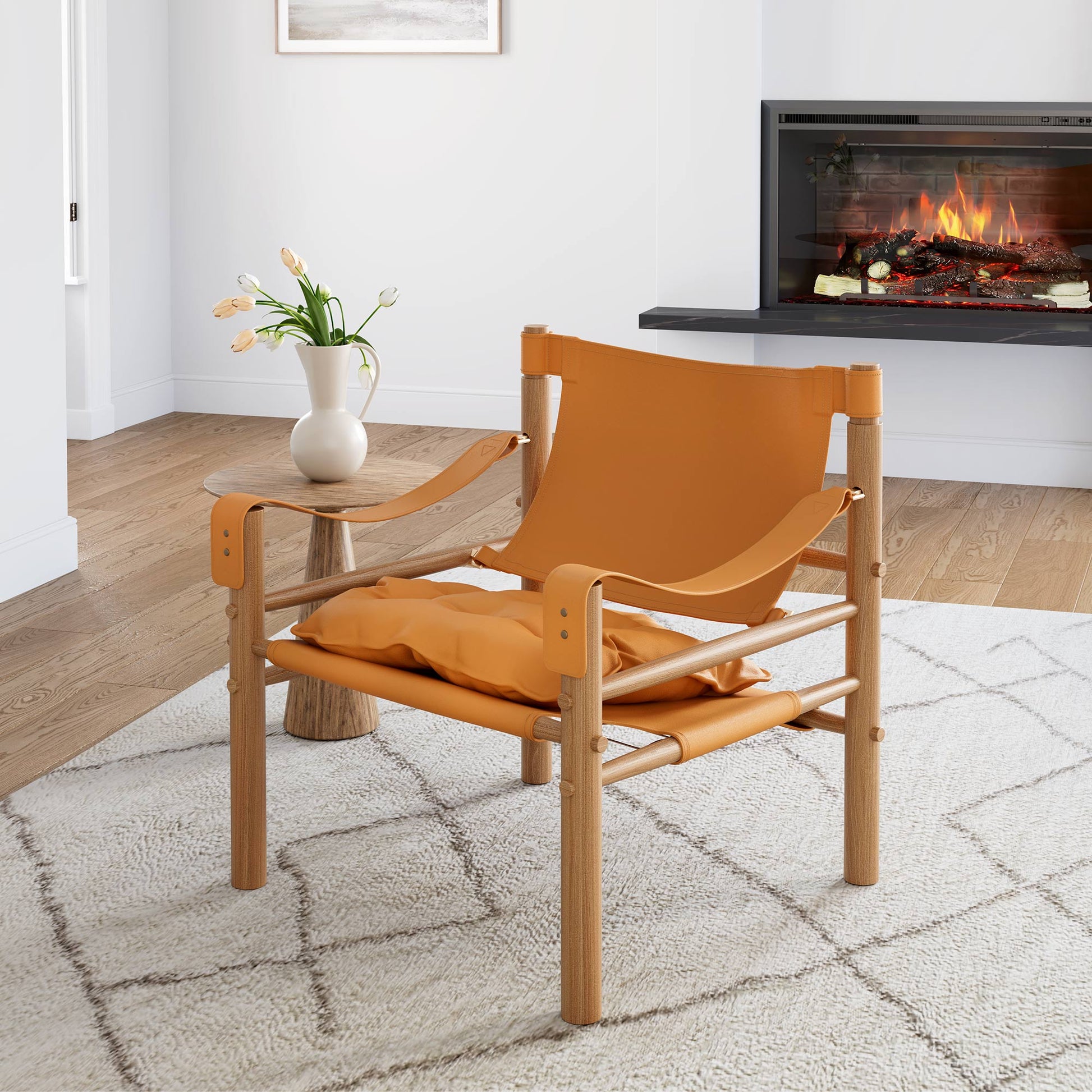 Saddle Leather Comfort Lounge Chair
