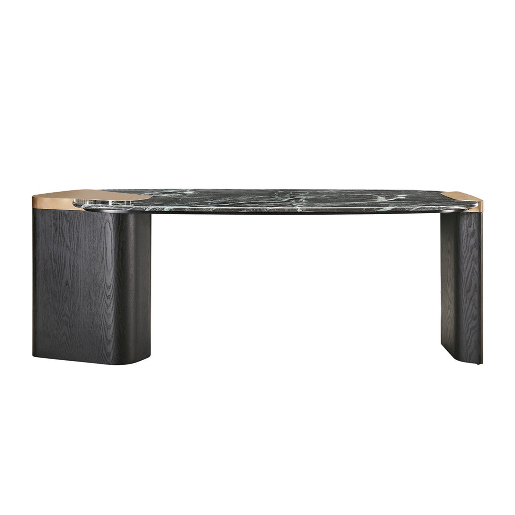 74'' Prada Green Natural Marble Top Office Desk