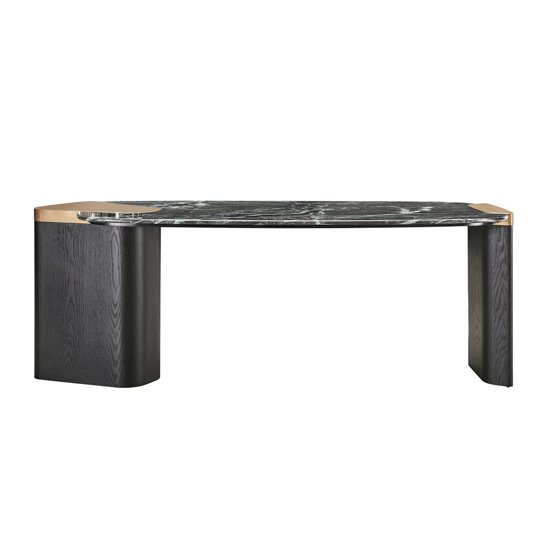 74'' Prada Green Natural Marble Top Office Desk