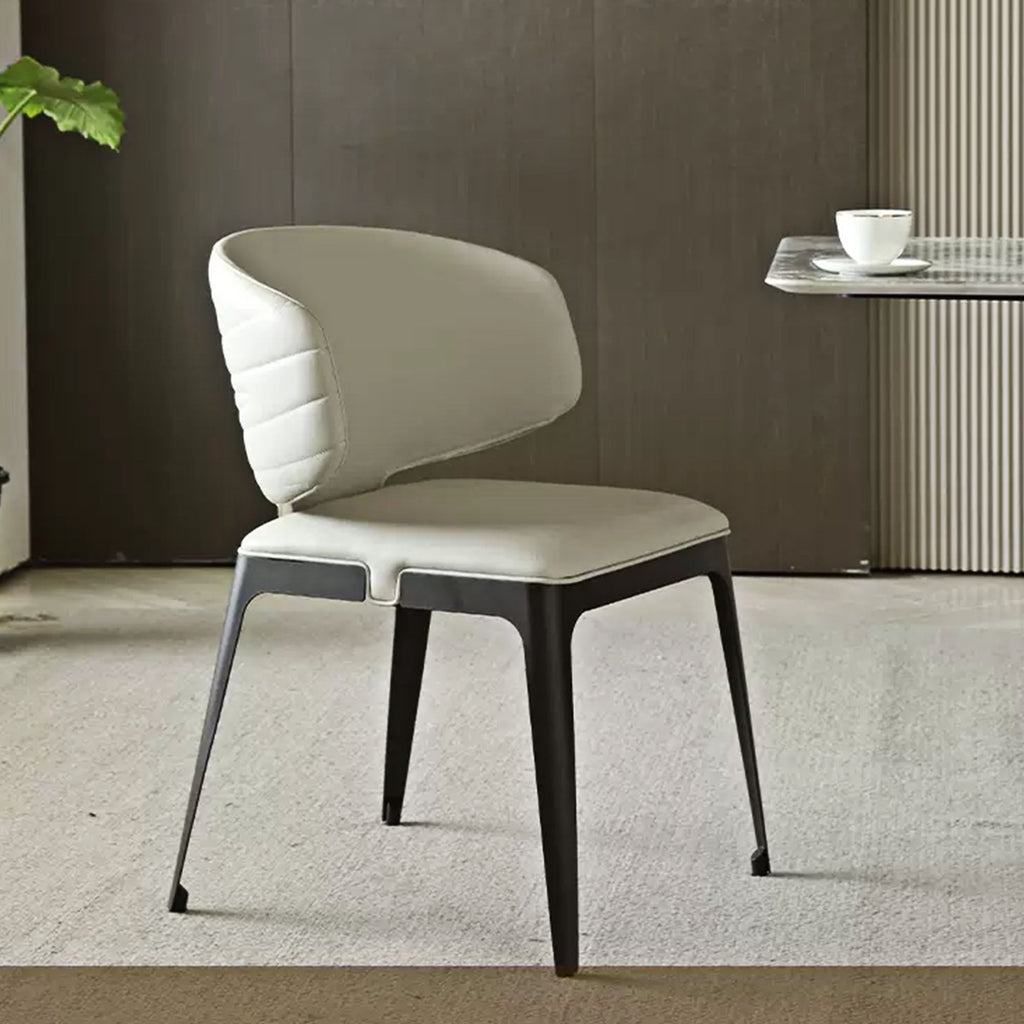 Modern Avant-garde Dining Chairs Set of 2, Off-White