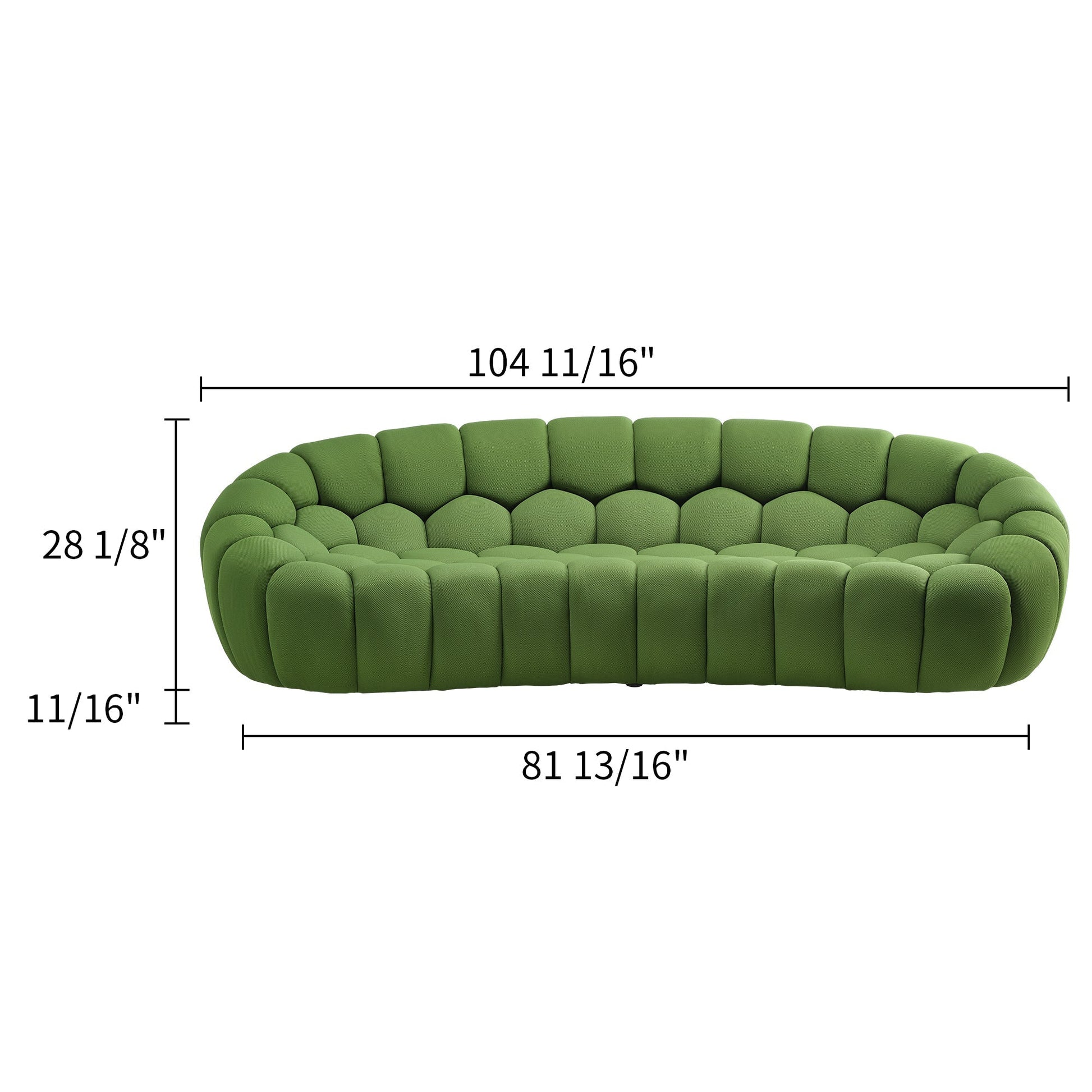 Luca, Modern 3-Seater Sofa, Green