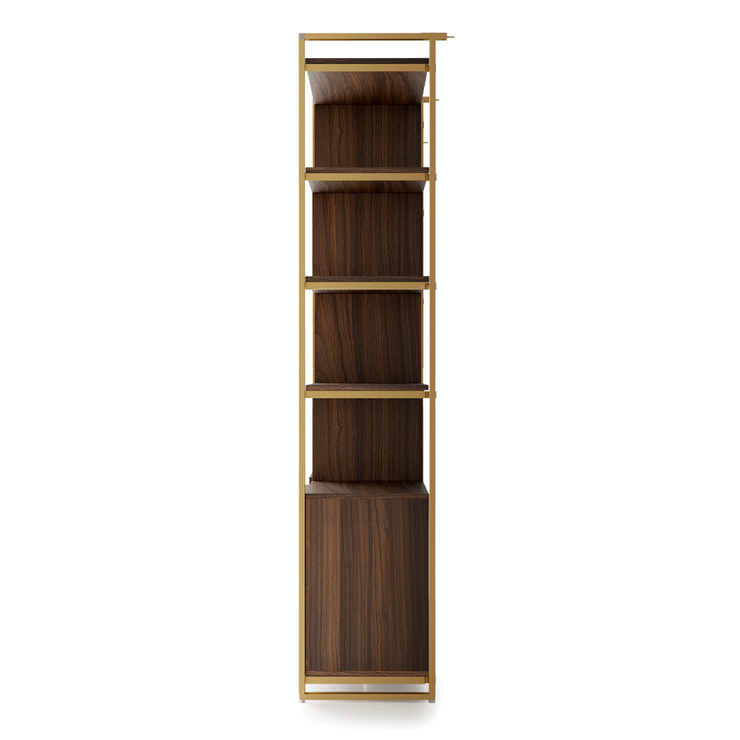 Napa Wood Bookcase Cabinet, Bottom Storage, Adjustable Book Shelves