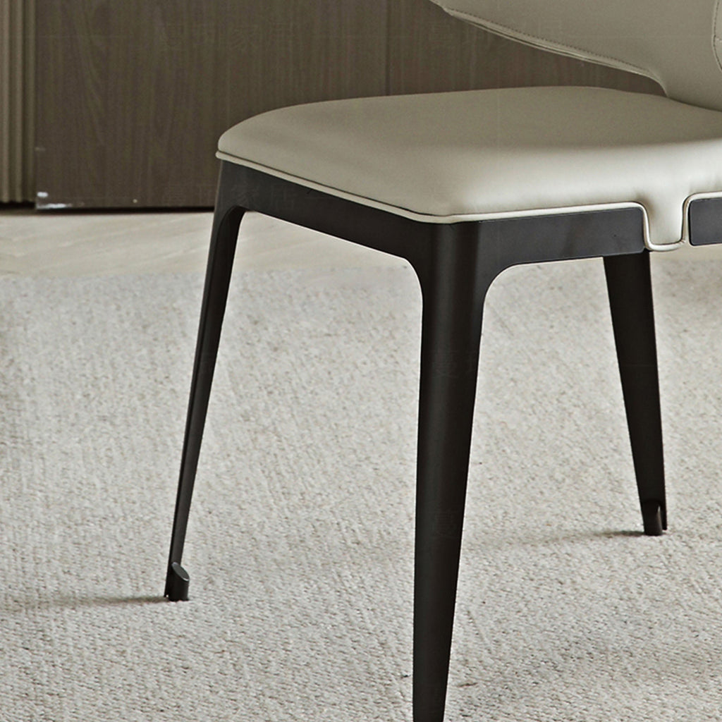 Modern Avant-garde Dining Chairs Set of 2, Off-White