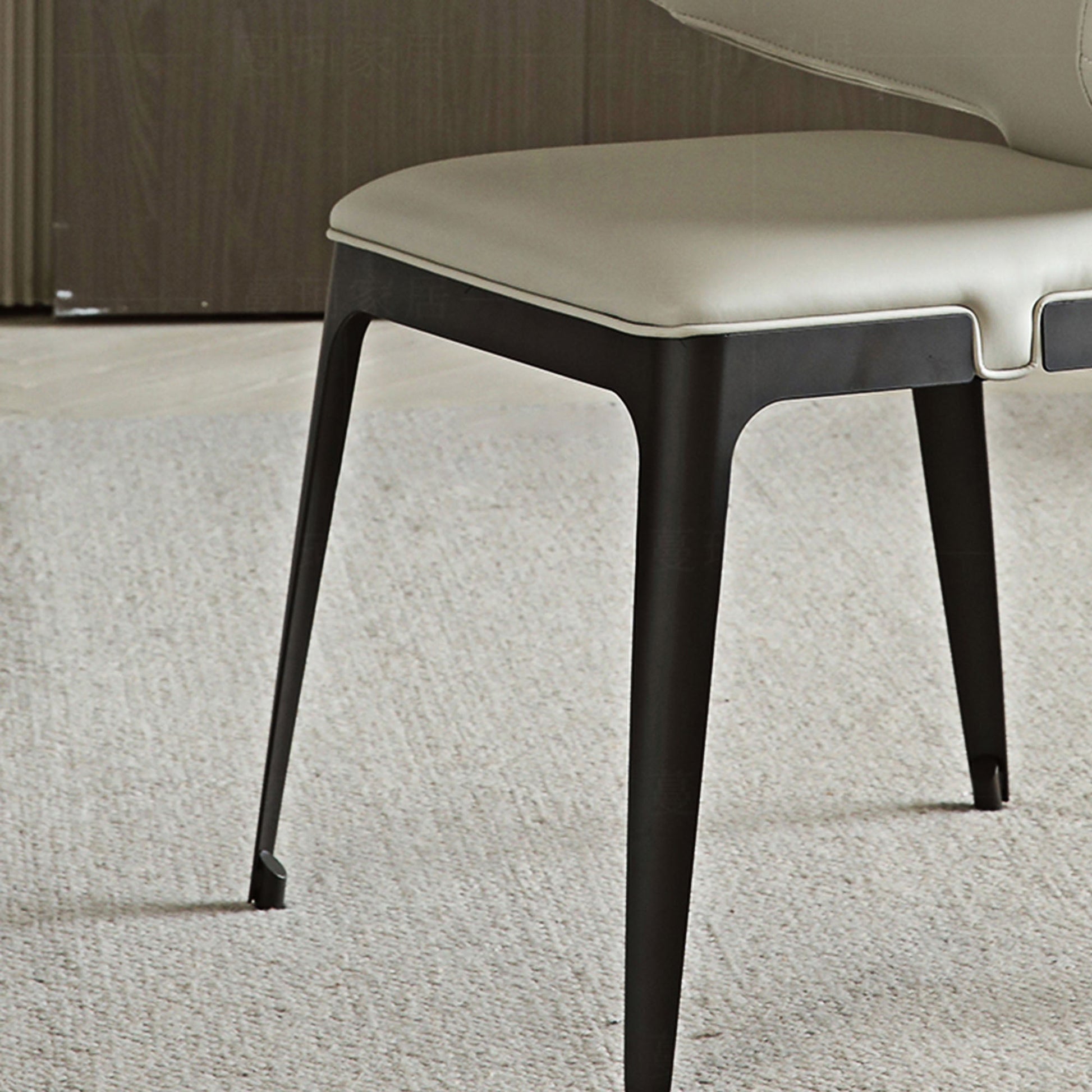 Modern Avant-garde Dining Chairs Set of 2, Off-White