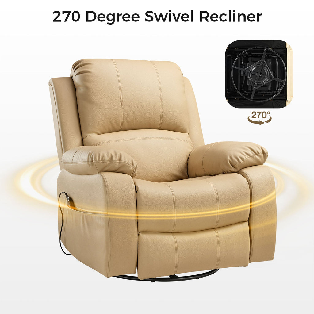 BRONZE BEIGE PRO,Electric Recliner Chair Rocking Swivel Single