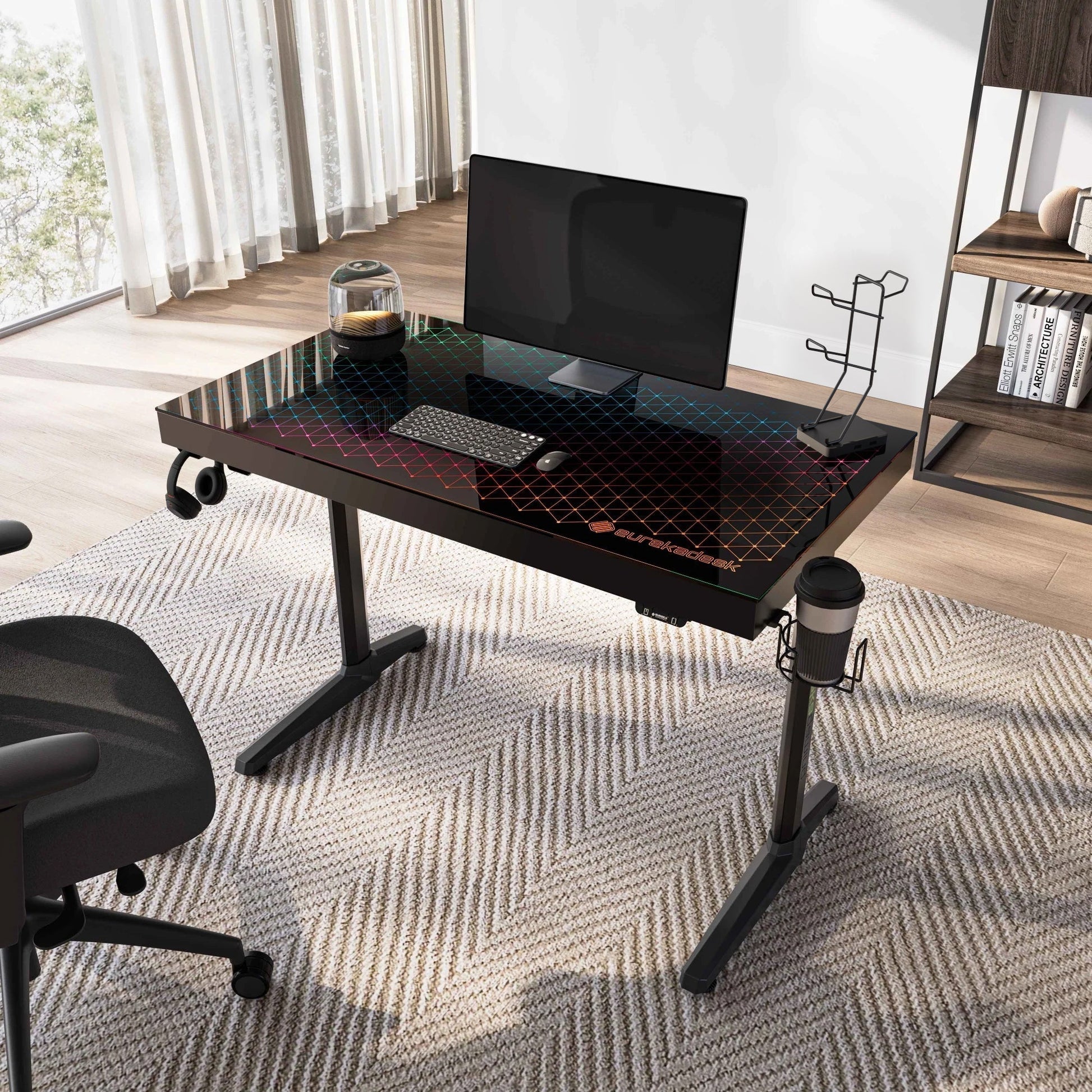 GTG-I43, 43x23 Glass Desktop Gaming Desk