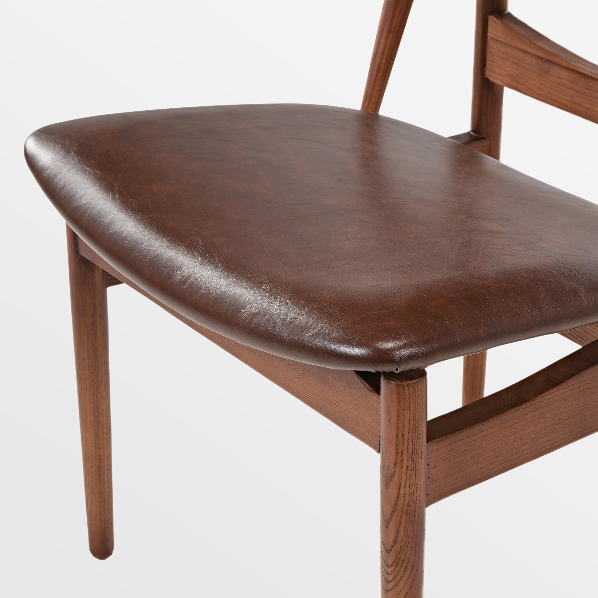 Mid Century Solid Wood Dining Chairs Set of 2, Brown