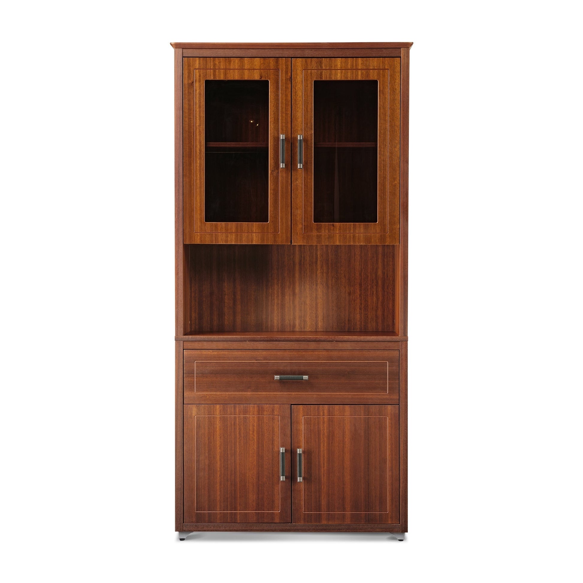 Ark, 72'' Storage Cabinet Bookshelf with Doors, Walnut