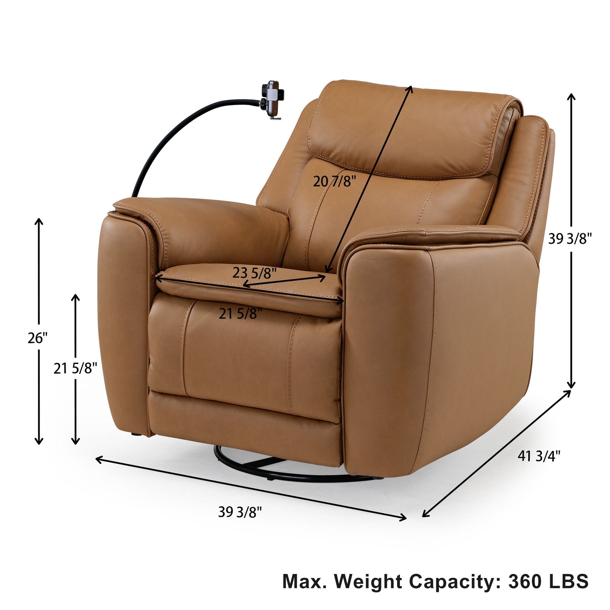 Carter, Electric Rocking Swivel Recliner Chair