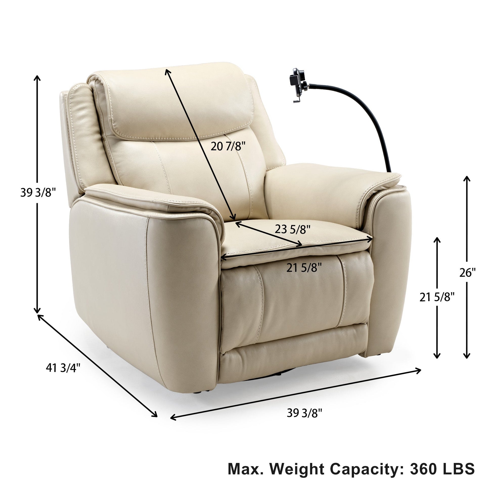 Carter, Electric Rocking Swivel Recliner Chair