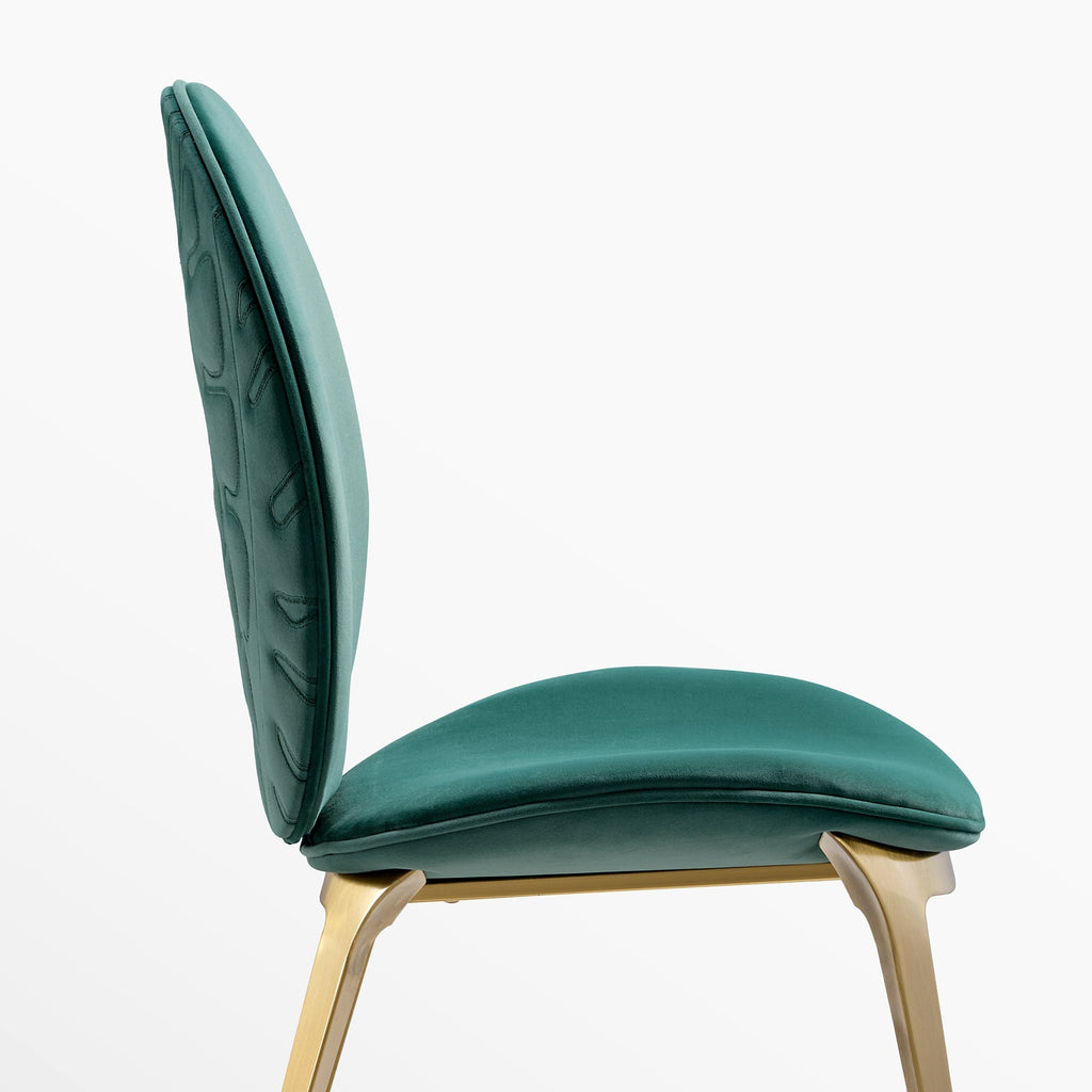 Light Luxury Vintage Dining Chair Set of 2,  Green