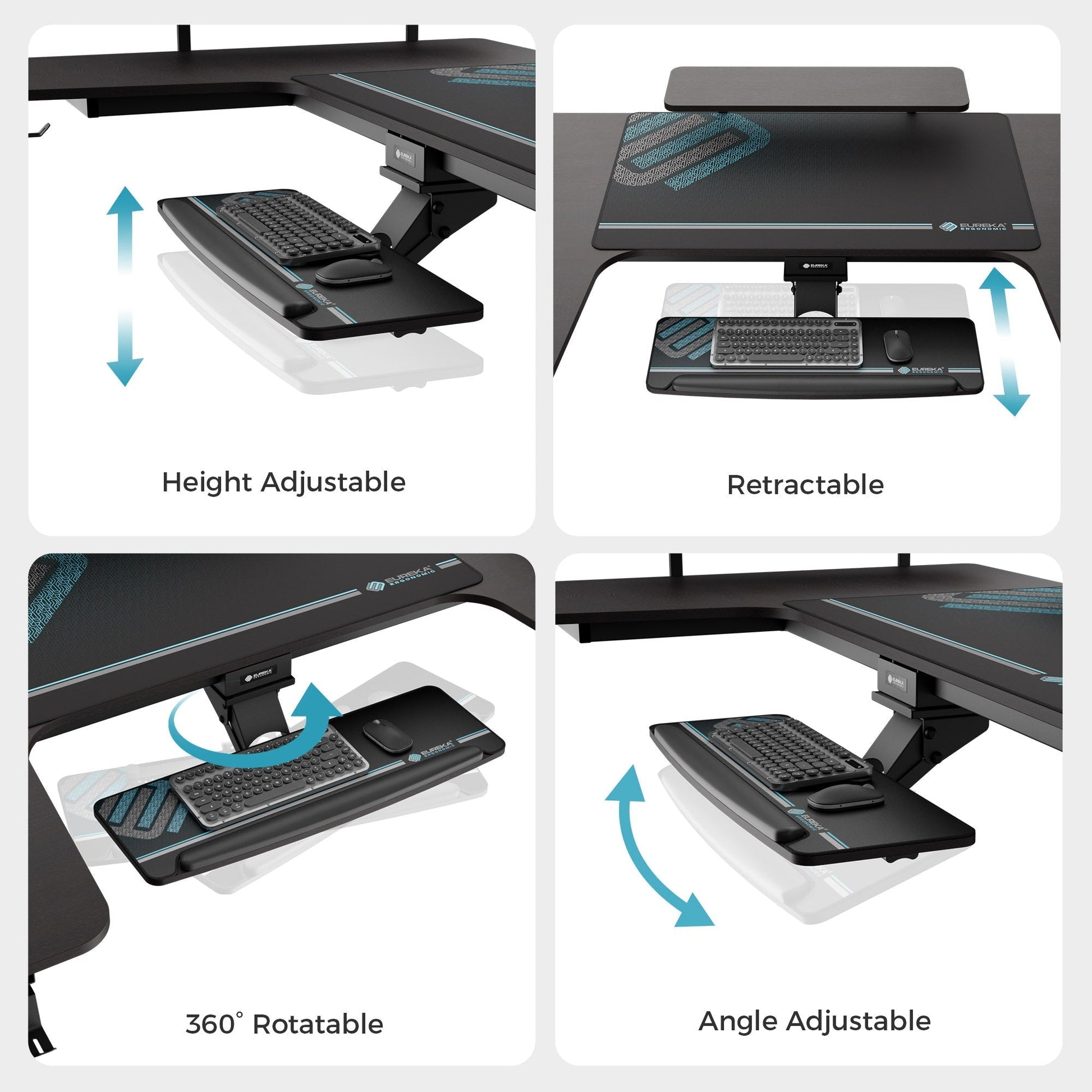 74x23 U-Shaped Standing Desk with Accessories Set