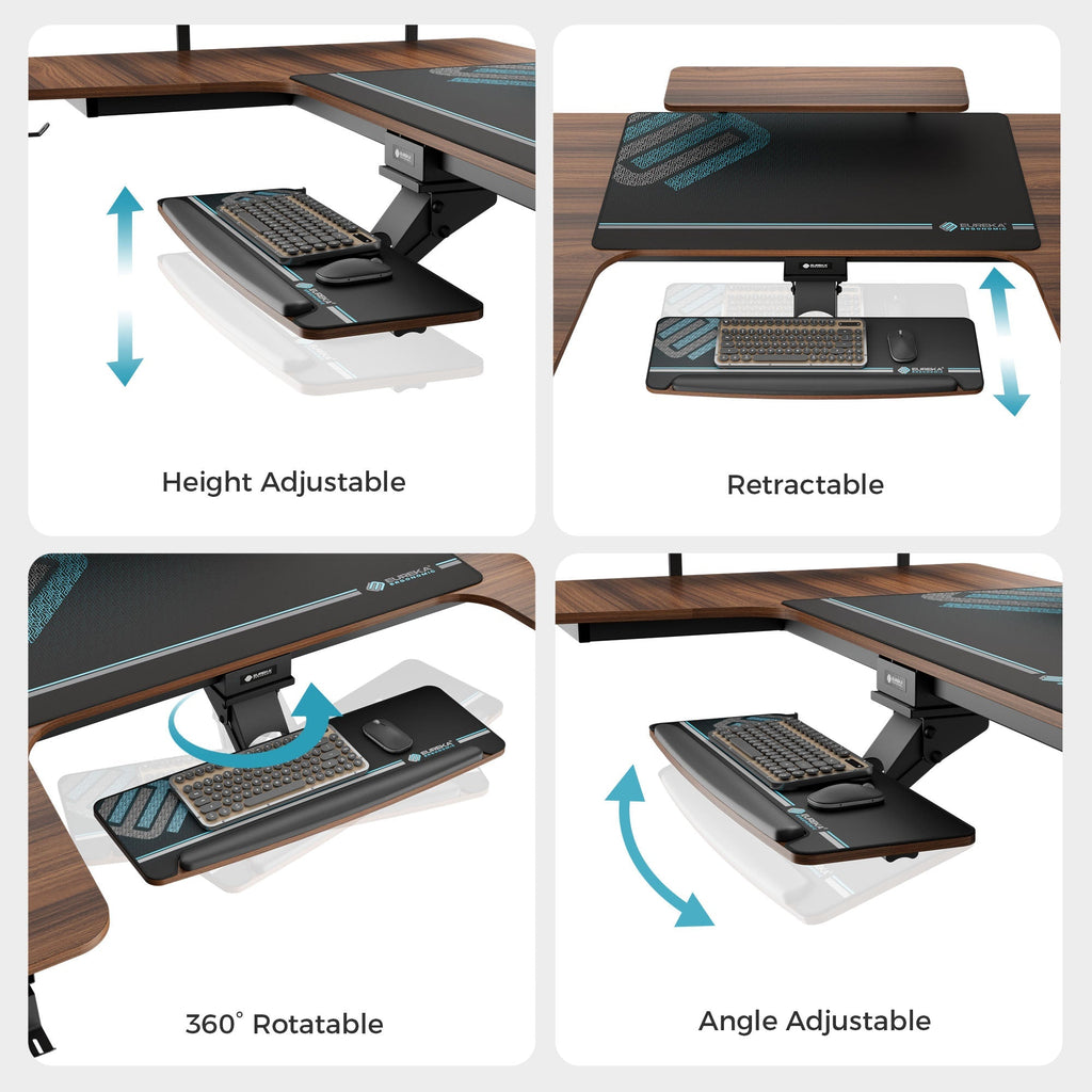 74x23 U-Shaped Standing Desk with Accessories Set