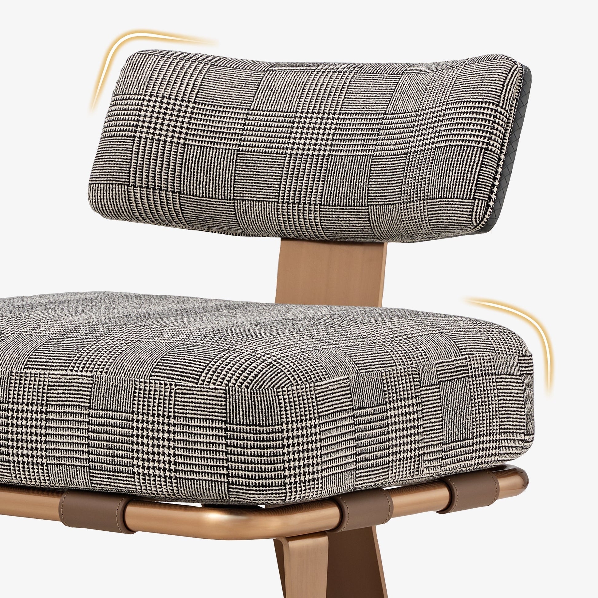 Hounds tooth Accent Gray Lounge Chair