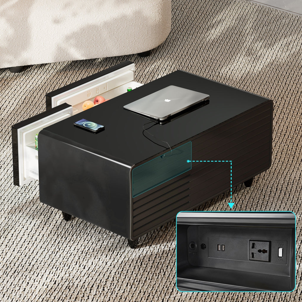 41" Smart Coffee Table with Fridge