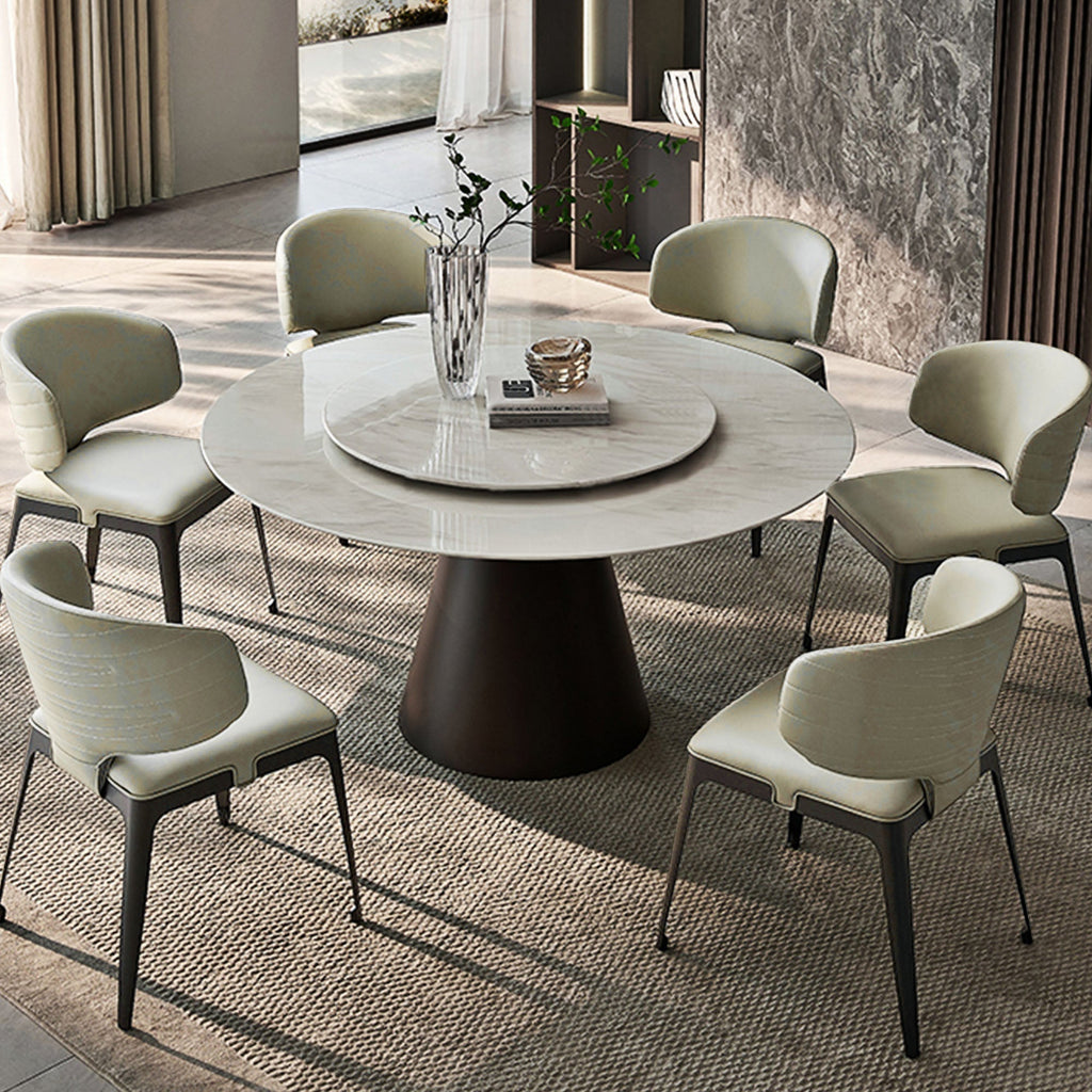 Modern Avant-garde Dining Chairs Set of 2, Off-White