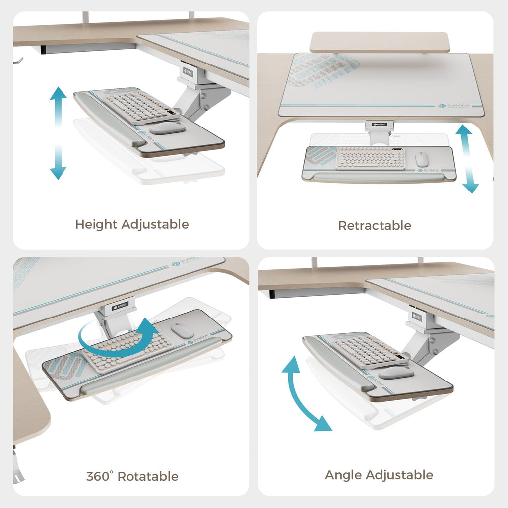 74x23 U-Shaped Standing Desk with Accessories Set