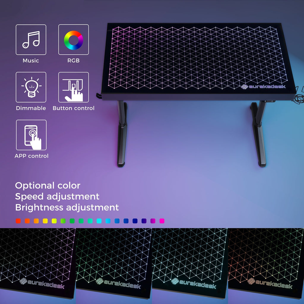 GTG-I43, 43x23 Glass Desktop Gaming Desk